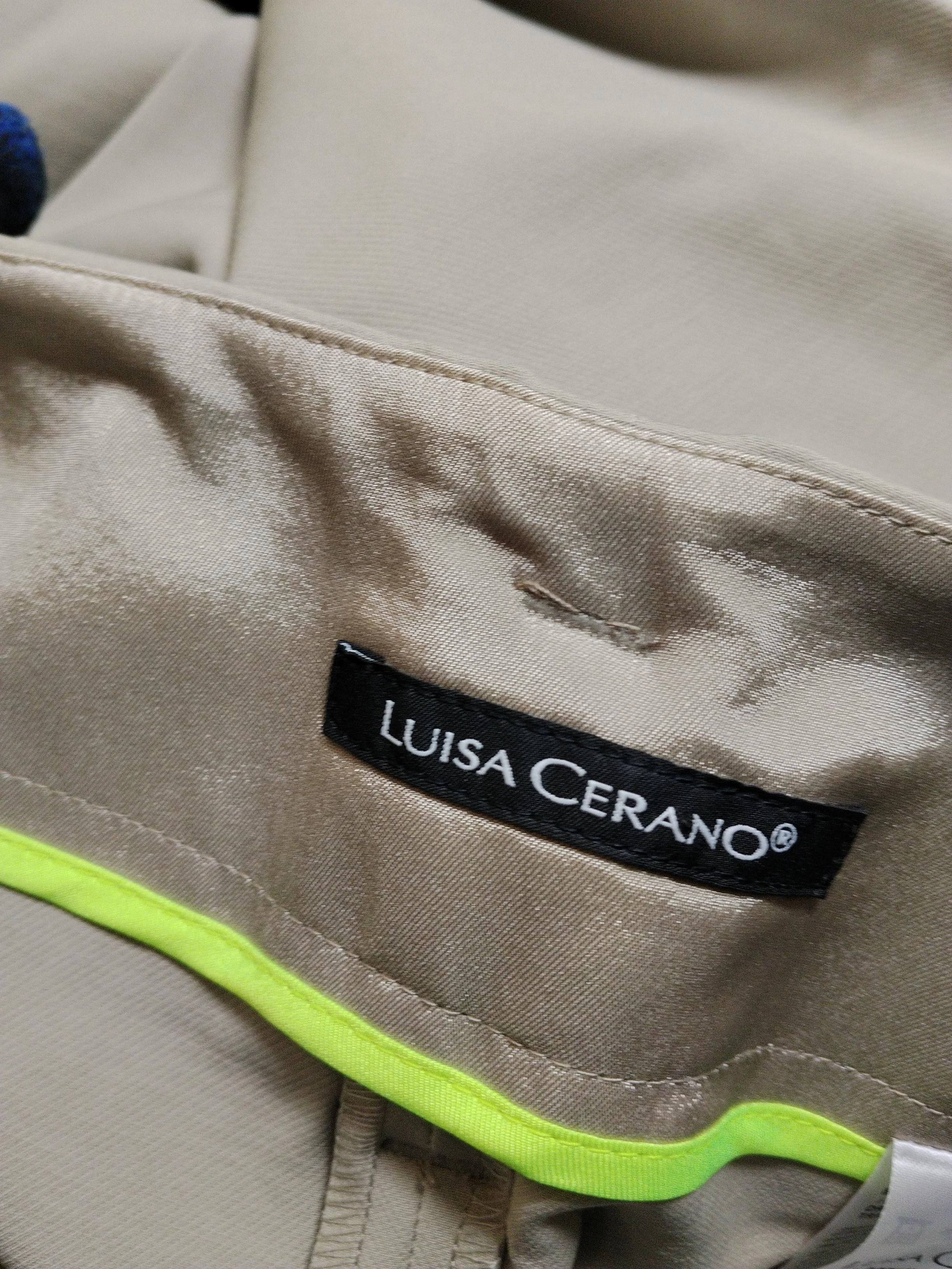 Luisa Cerano Women's Trousers UK 10 Tan Cotton with Polyamide, Elastane Capri - Image 5