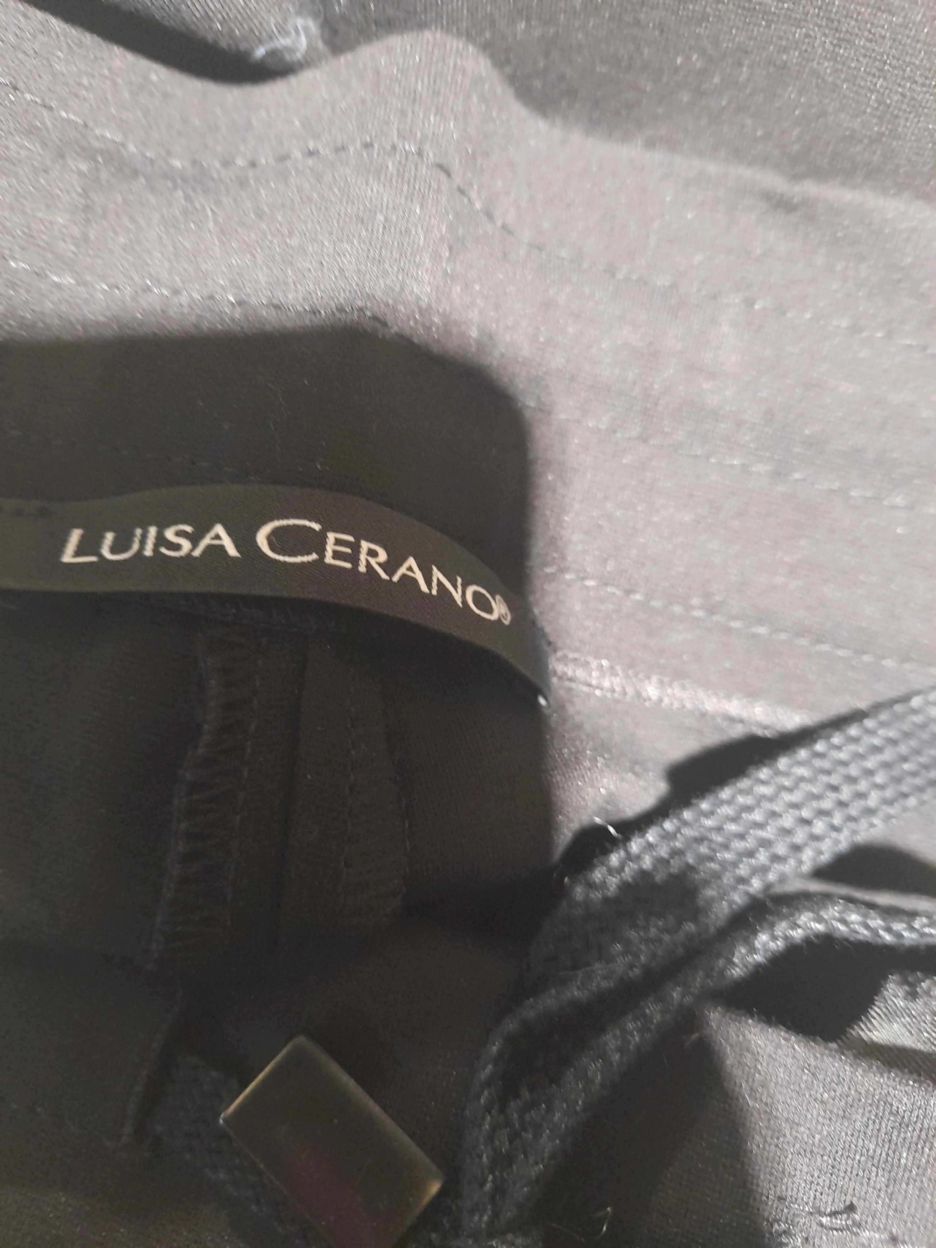 Luisa Cerano Women's Trousers UK 16 Black Viscose with Polyamide, Elastane Chino - Image 5