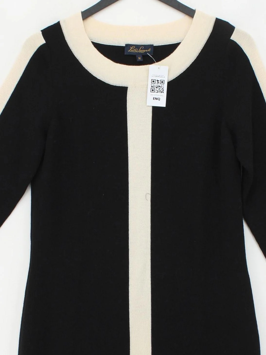 luisa Spagnoli Shirt Midi Dress M in Black - Image 3