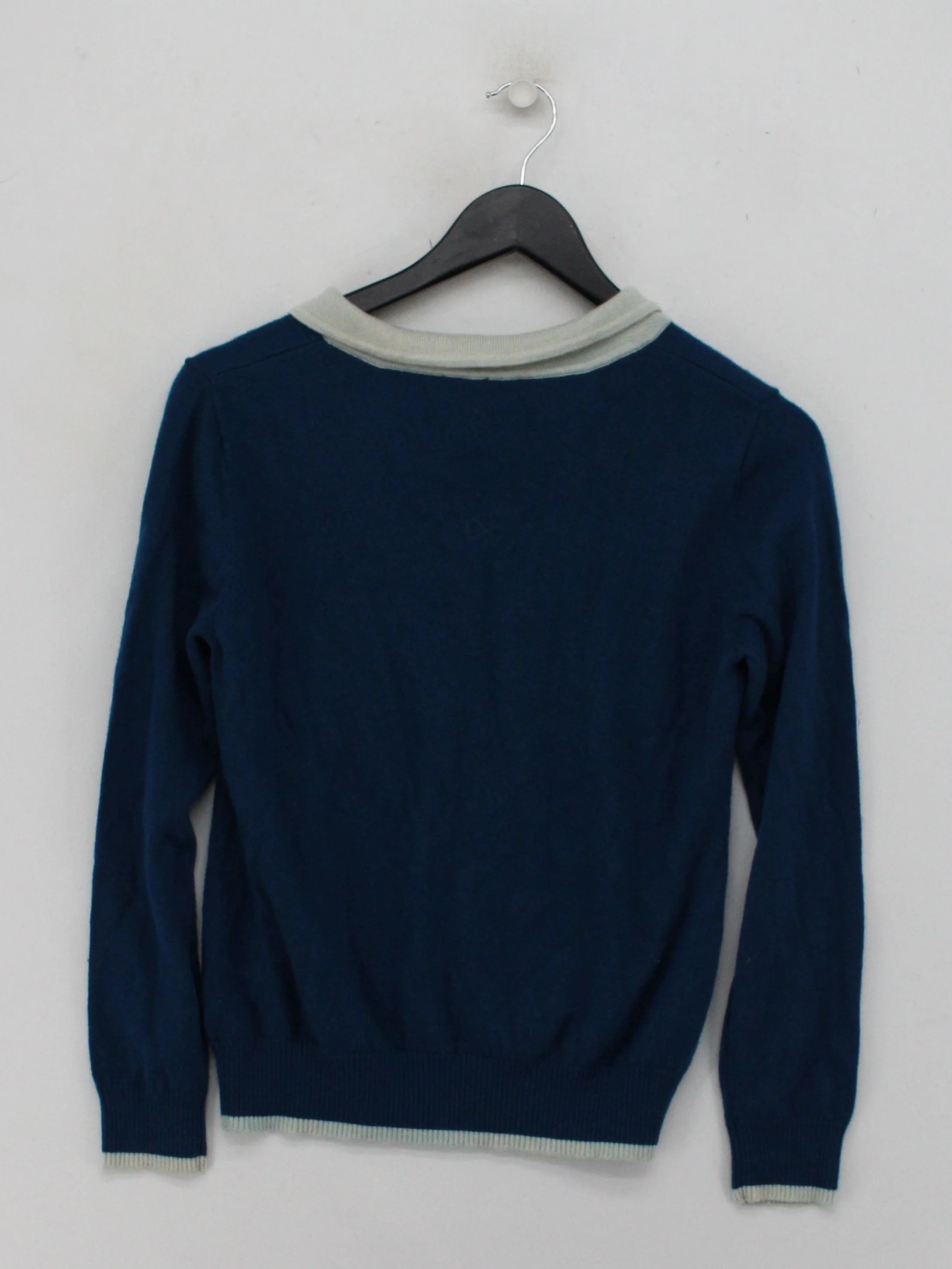 Luisa Spagnoli Women's Jumper UK 10 Blue 100% Wool Crew Neck Pullover - Image 2