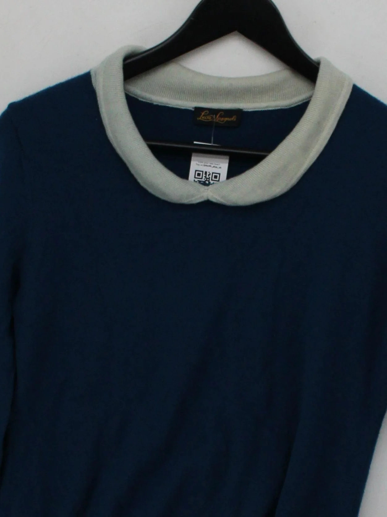 Luisa Spagnoli Women's Jumper UK 10 Blue 100% Wool Crew Neck Pullover - Image 3
