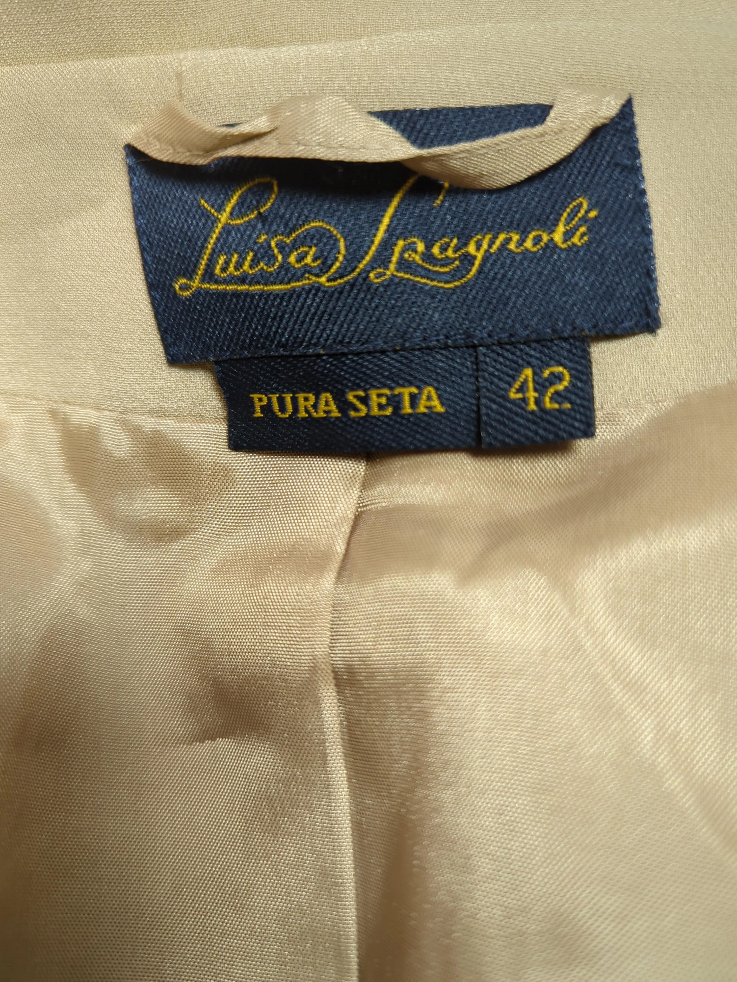 Luisa Spagnoli Women's Two Piece Suit UK 10 Tan 100% Silk Trouser Suit - Image 6