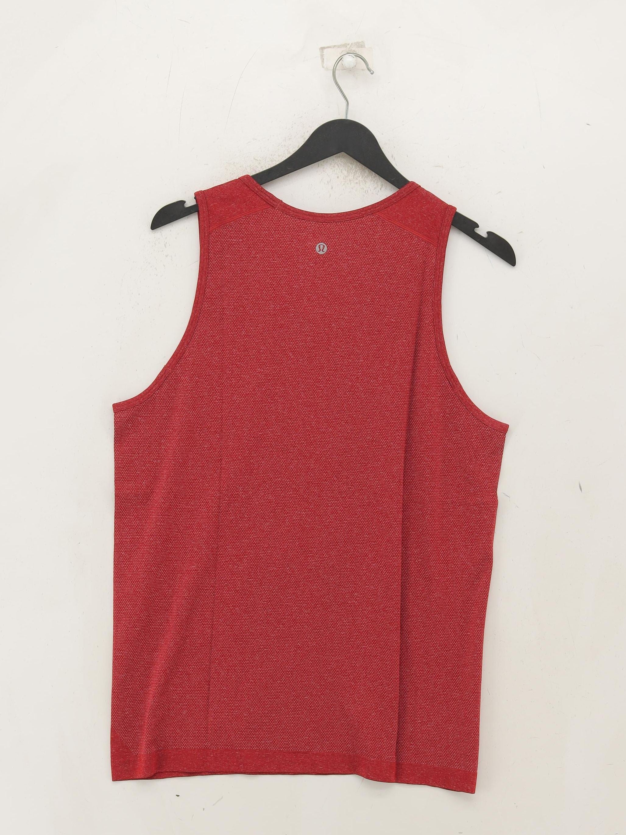 Lululemon Men's T-Shirt L Red Polyester with Nylon, Elastane Basic - Image 2