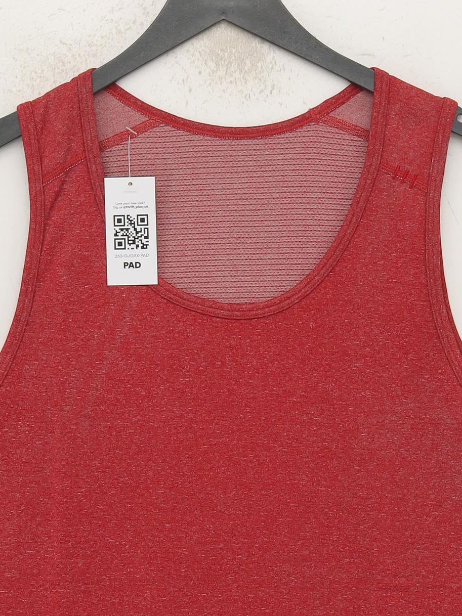 Lululemon Men's T-Shirt L Red Polyester with Nylon, Elastane Basic - Image 3
