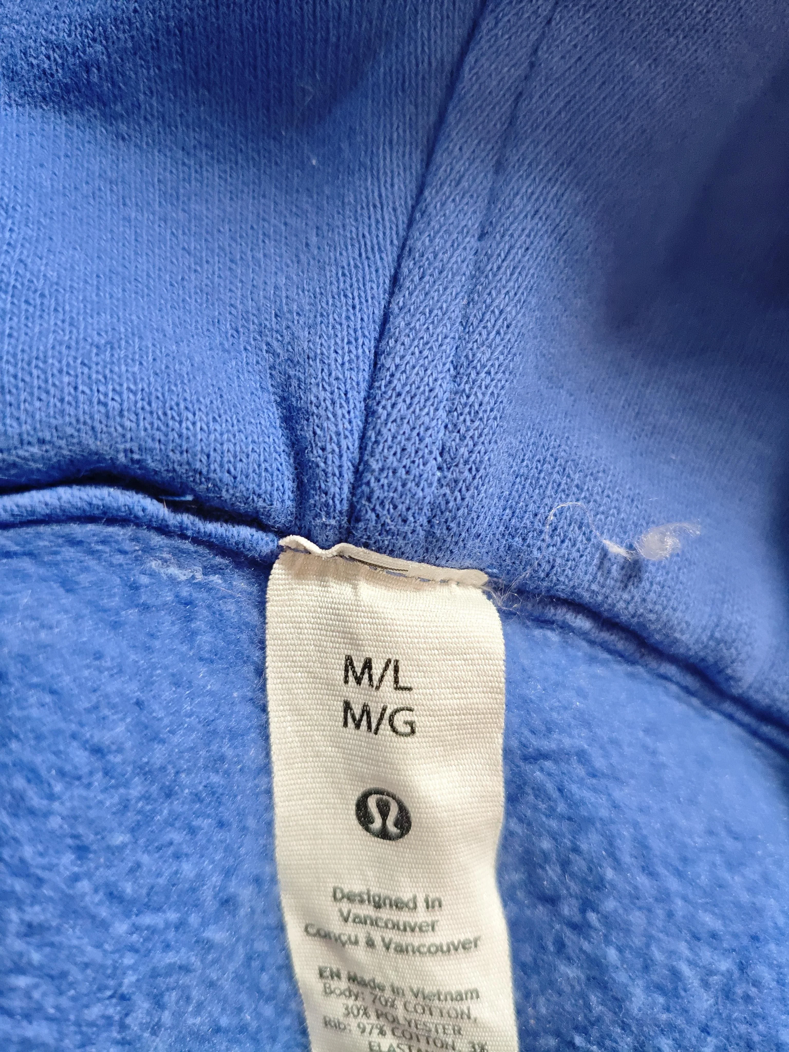Lululemon Women's Hoodie M Blue Cotton with Polyester, Elastane Pullover - Image 6