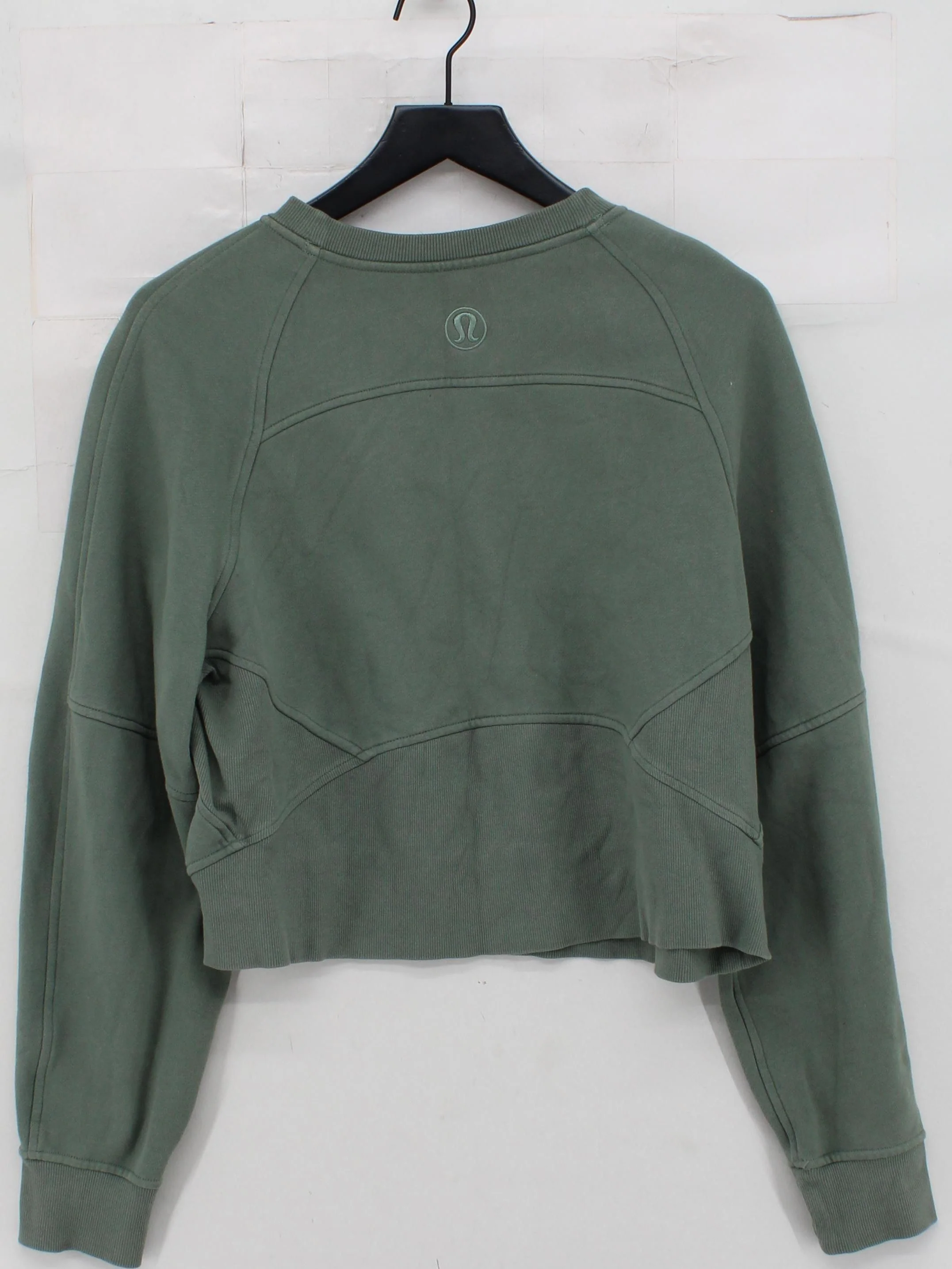Lululemon Women's Hoodie M Green Graphic 100% Cotton Pullover - Image 2