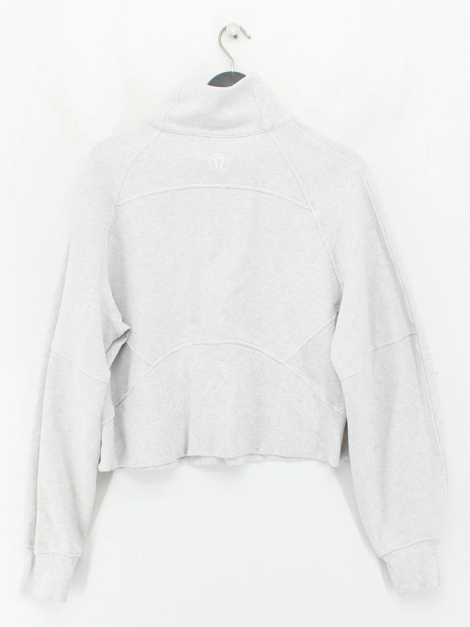 Lululemon Women's Hoodie M Grey Cotton with Polyester, Elastane Pullover - Image 2