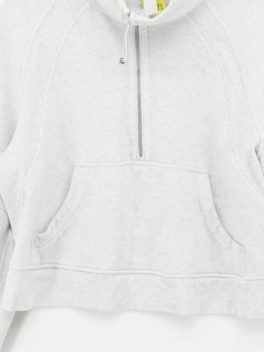Lululemon Women's Hoodie M Grey Cotton with Polyester, Elastane Pullover - Image 3