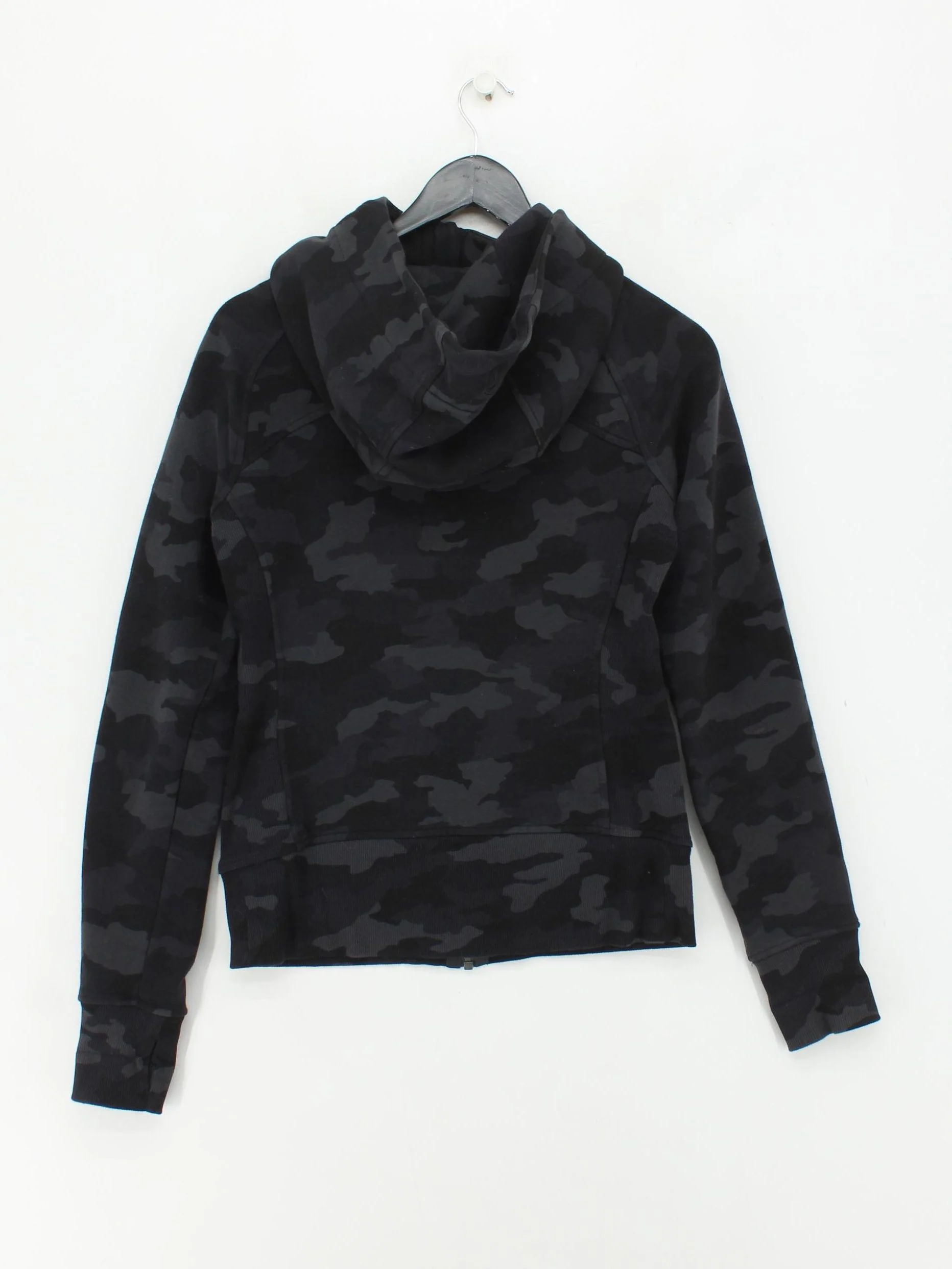 Lululemon Women's Hoodie S Black Camo Cotton with Polyester, Elastane Pullover - Image 2