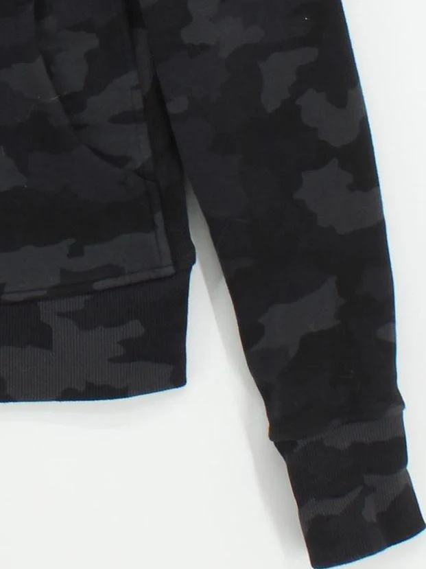 Lululemon Women's Hoodie S Black Camo Cotton with Polyester, Elastane Pullover - Image 4