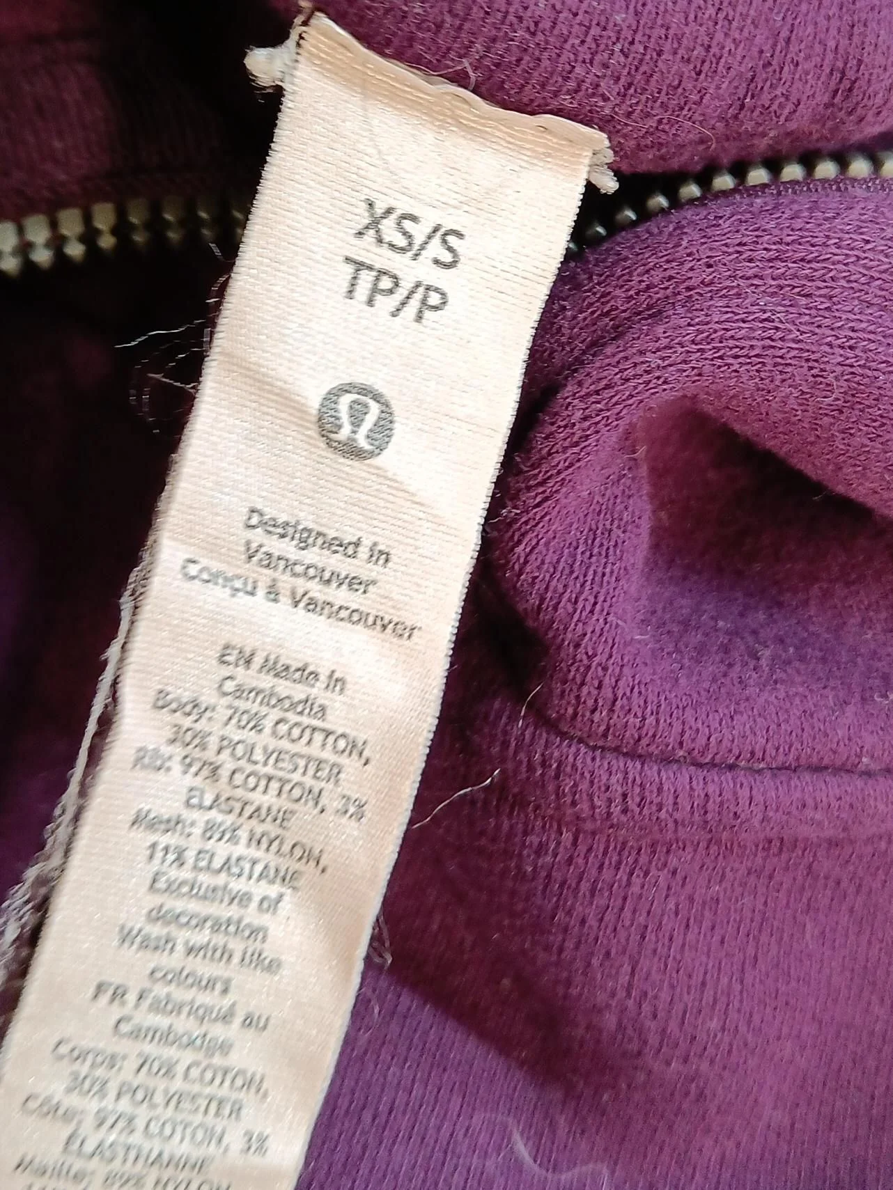 Lululemon Women's Hoodie XS Purple Cotton - Image 6
