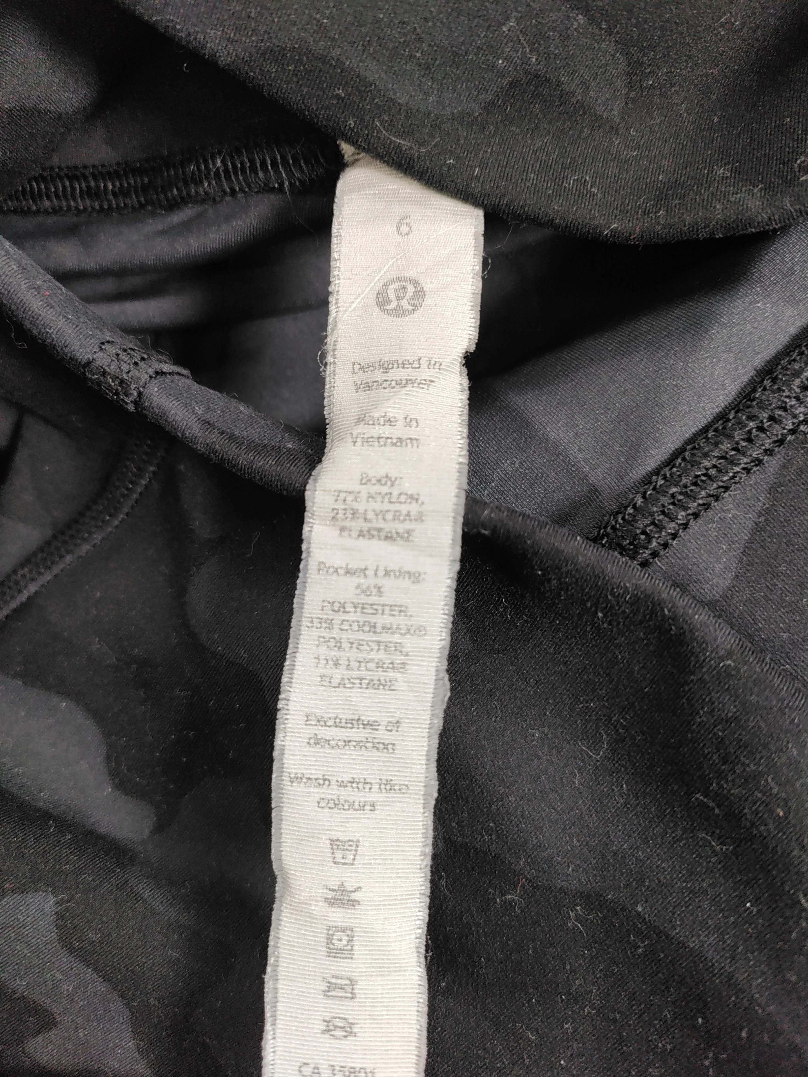 Lululemon Women's Leggings UK 10 Black Camo Nylon with Elastane Full length - Image 6