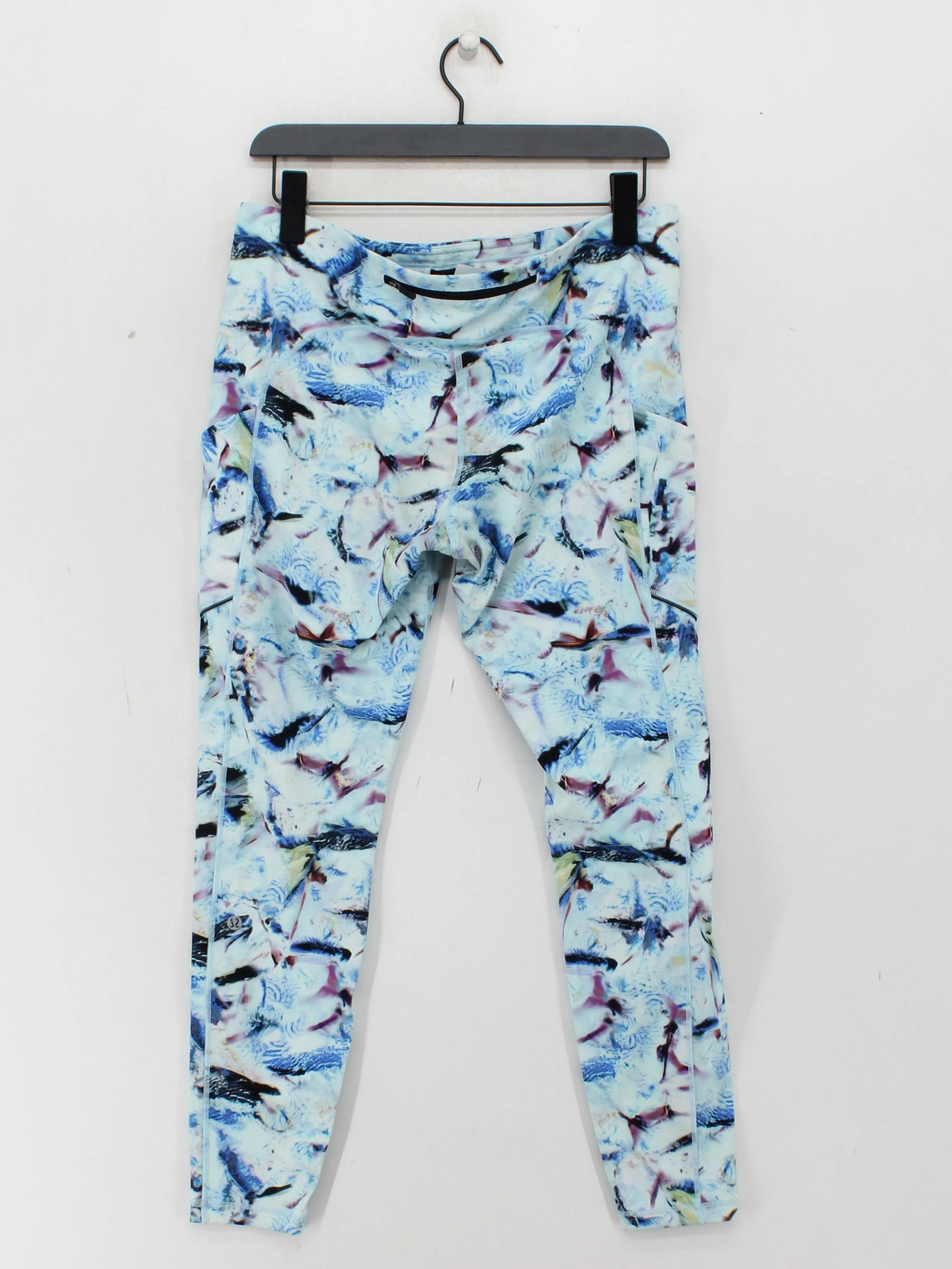 Lululemon Women's Leggings UK 12 Blue Nylon with Elastane Cropped - Image 2