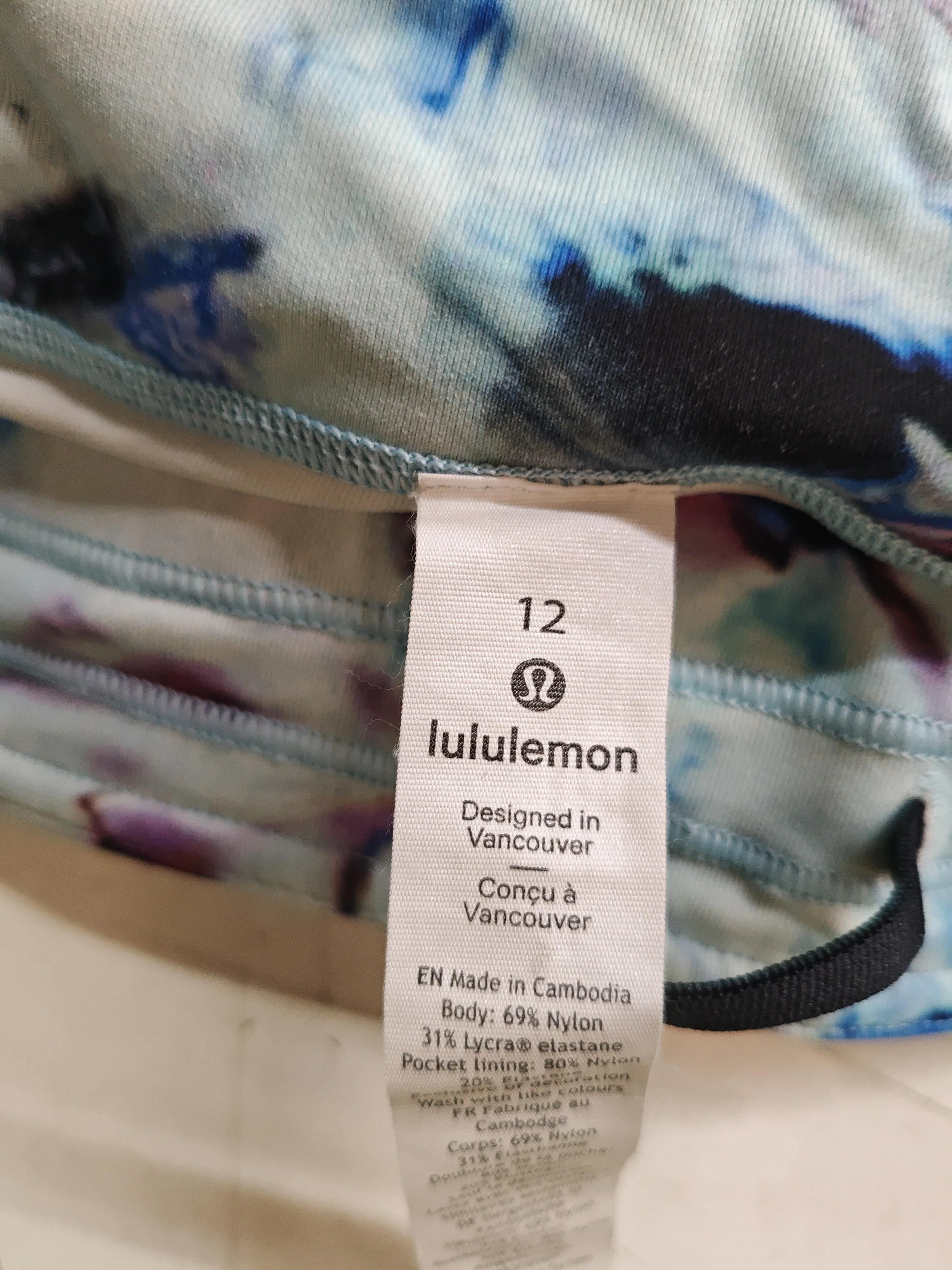 Lululemon Women's Leggings UK 12 Blue Nylon with Elastane Cropped - Image 5