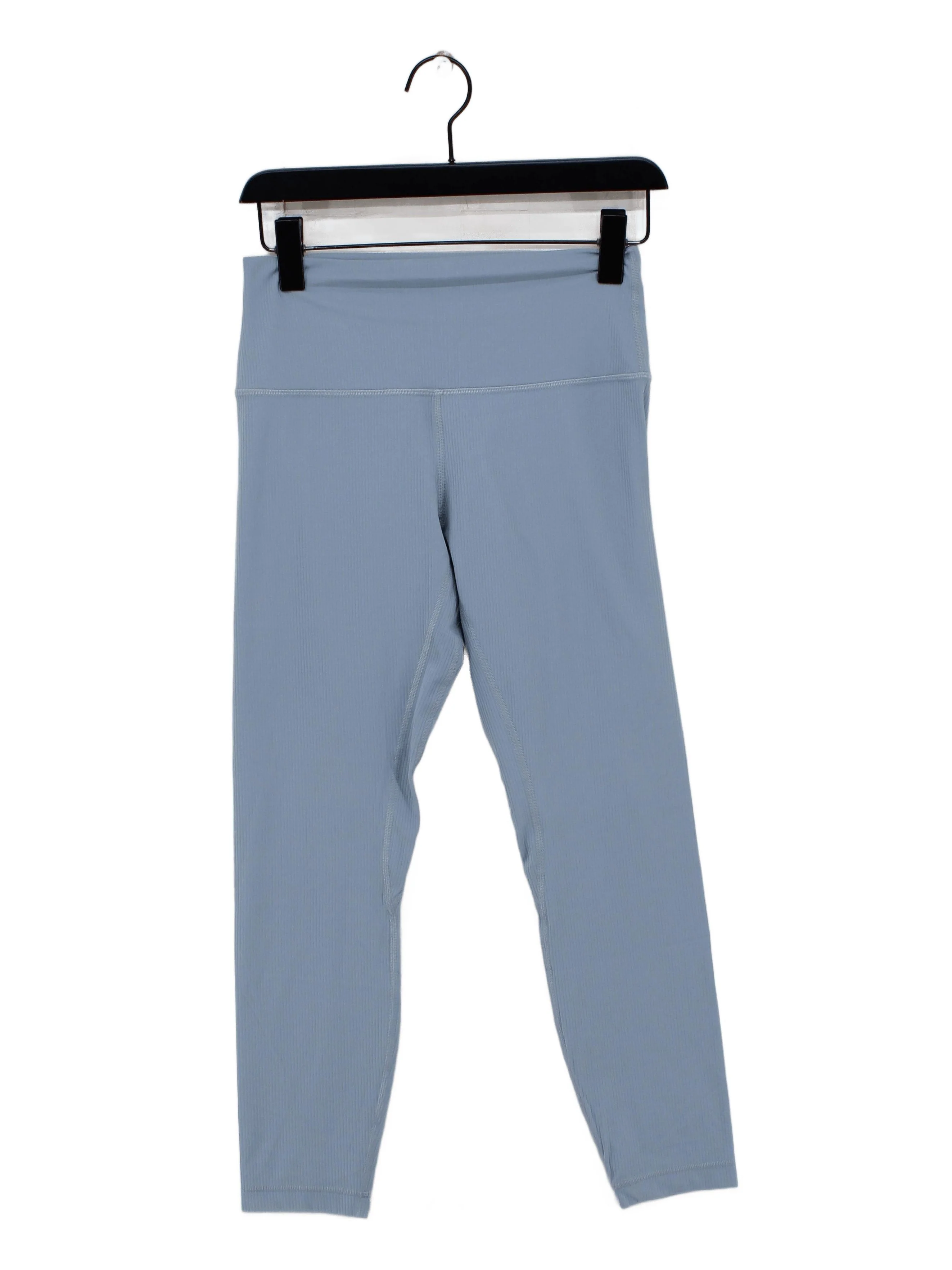 Lululemon Women's Leggings UK 12 Blue Nylon with Elastane, Polyester Cropped
