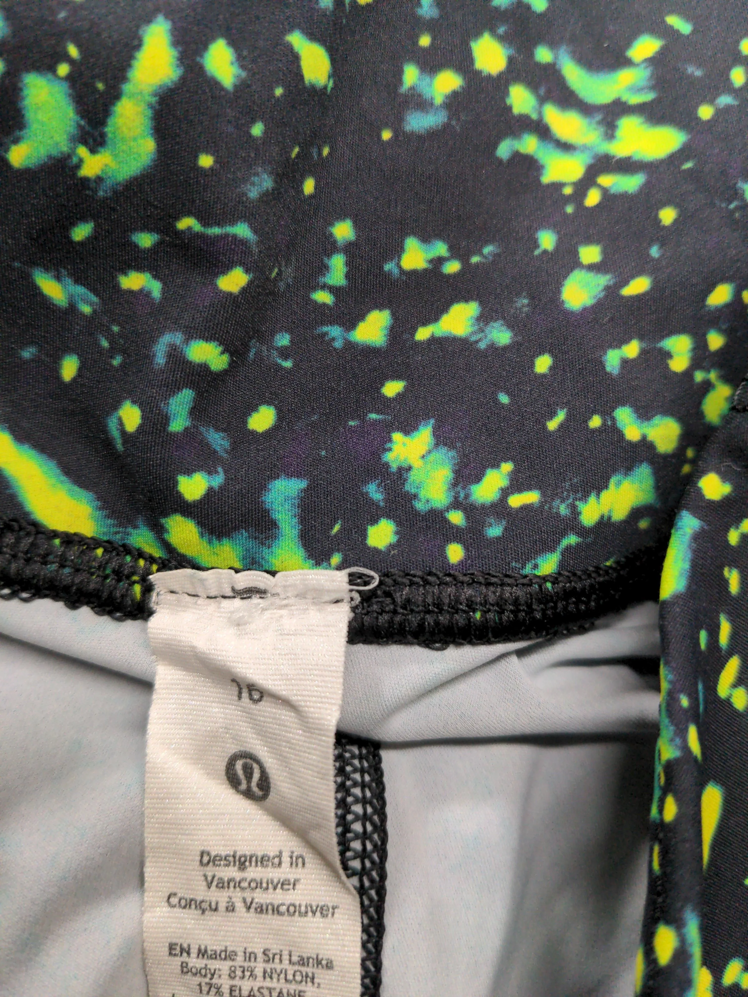Lululemon Women's Leggings UK 20 Black Graphic Nylon with Elastane Full length - Image 5
