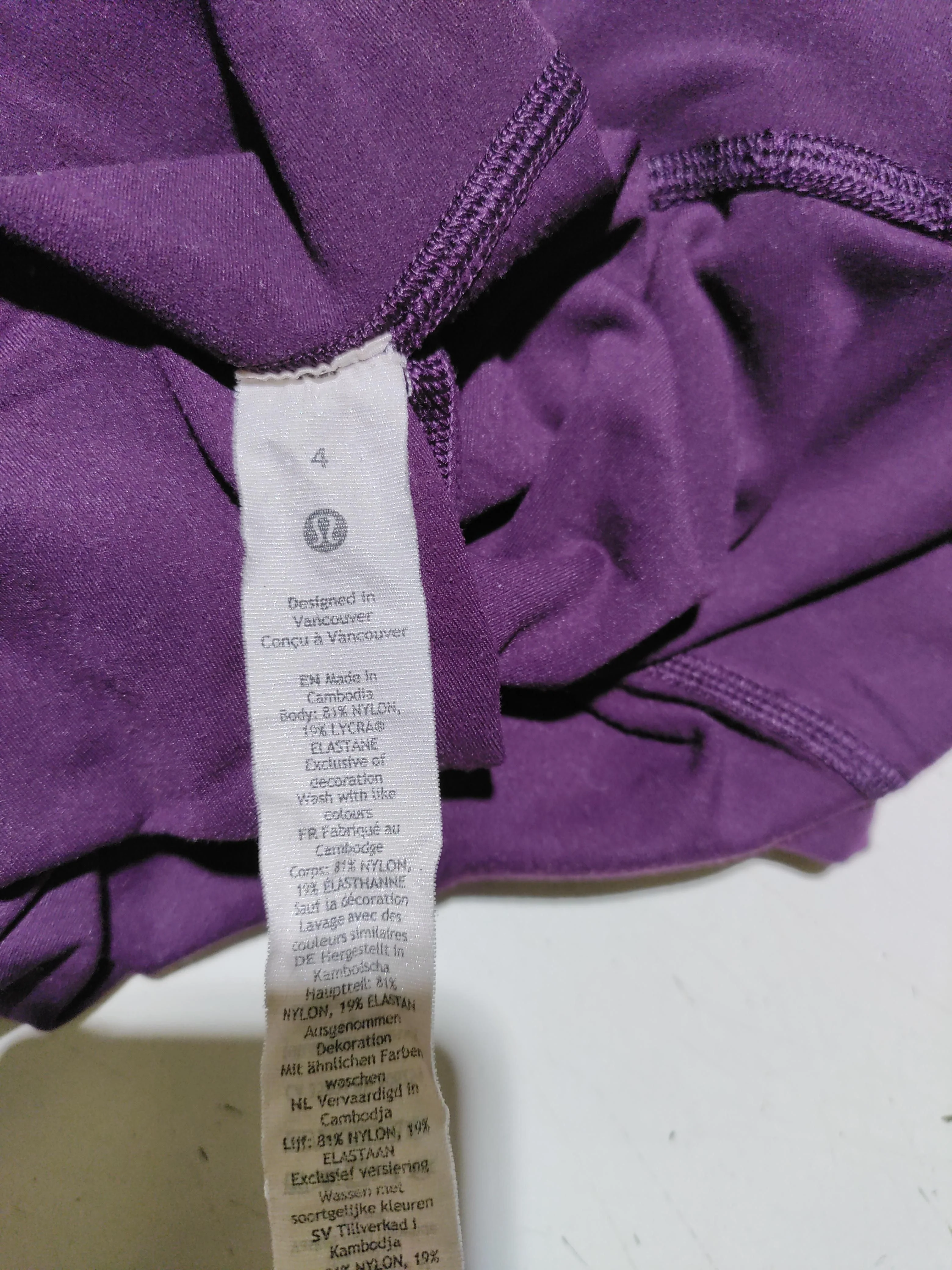 Lululemon Women's Leggings UK 8 Purple Nylon with Elastane Capri - Image 7