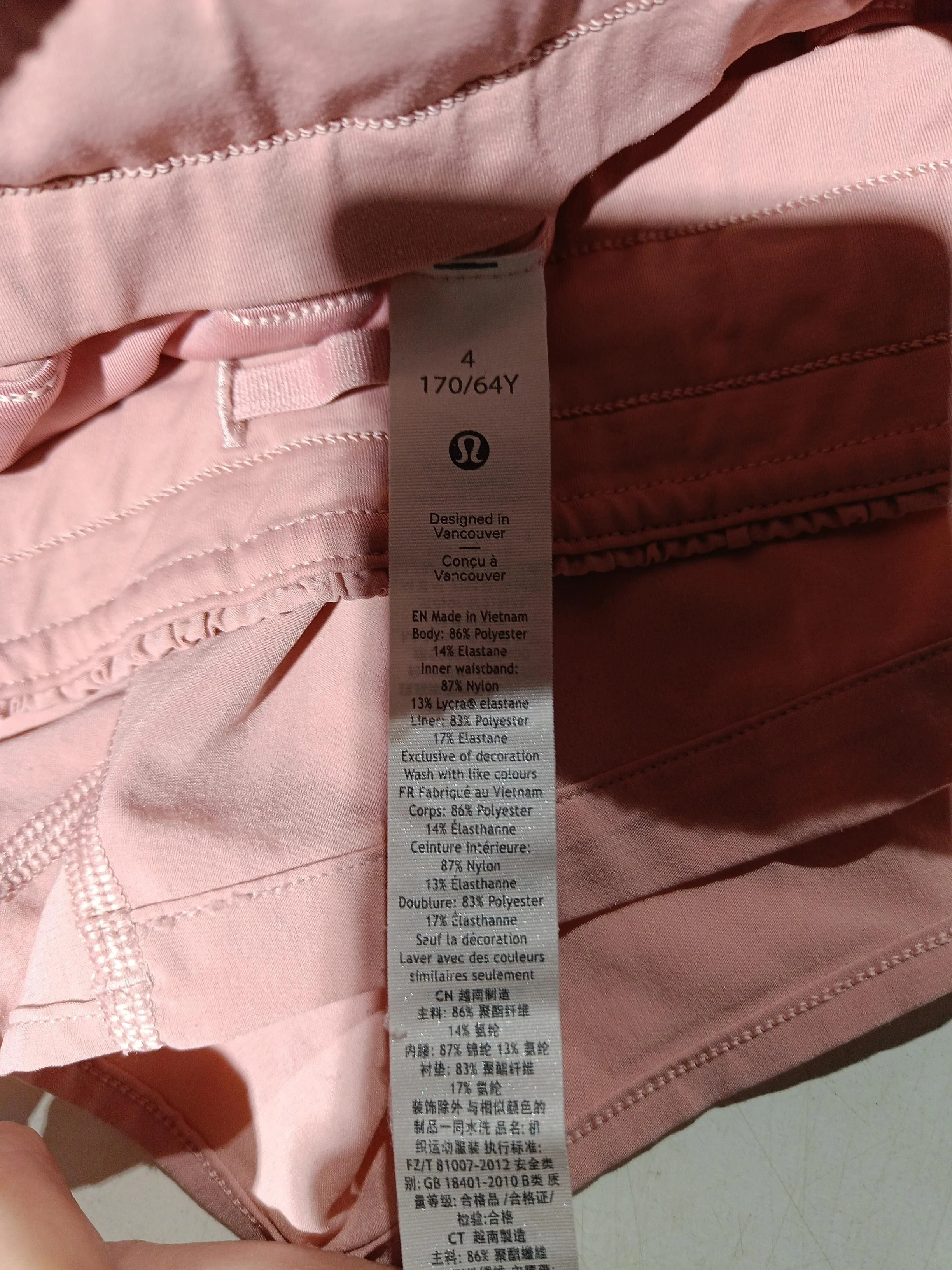 Lululemon Women's Shorts UK 8 Pink Polyester with Elastane, Nylon Sweat - Image 6