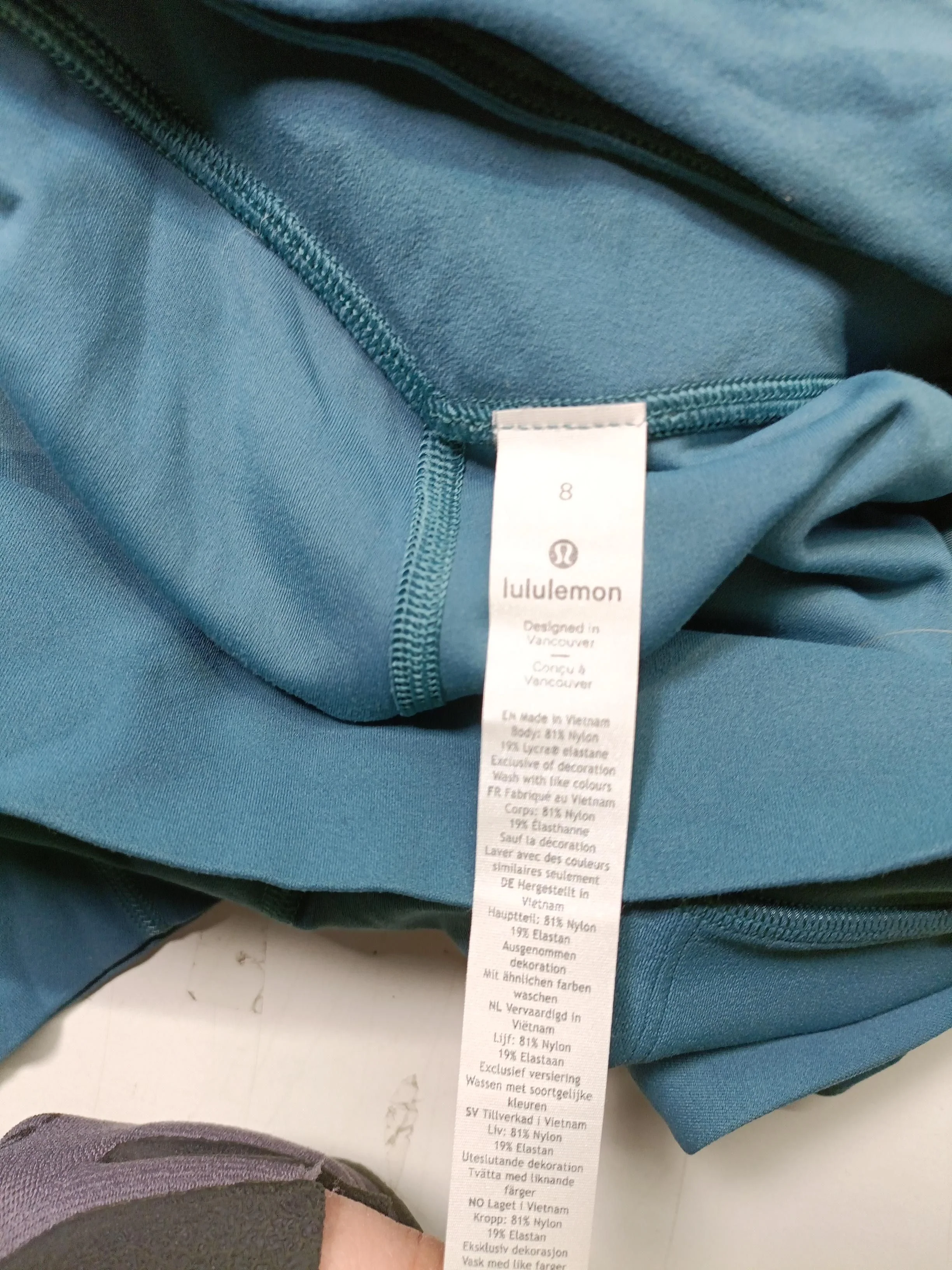 Lululemon Women's Sports Bottoms UK 12 Blue Nylon with Elastane Sweatpants - Image 5