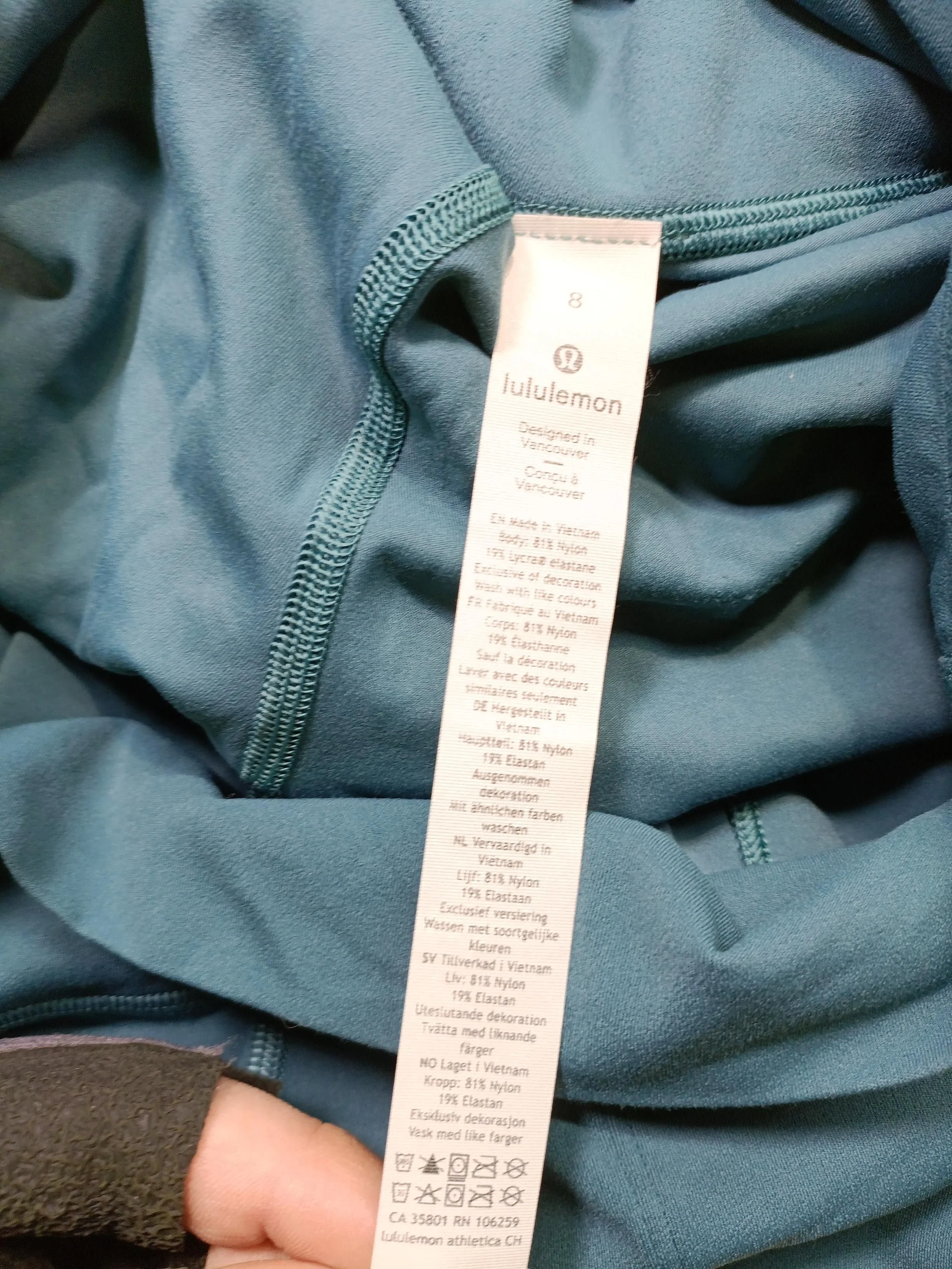 Lululemon Women's Sports Bottoms UK 12 Blue Nylon with Elastane Sweatpants - Image 6