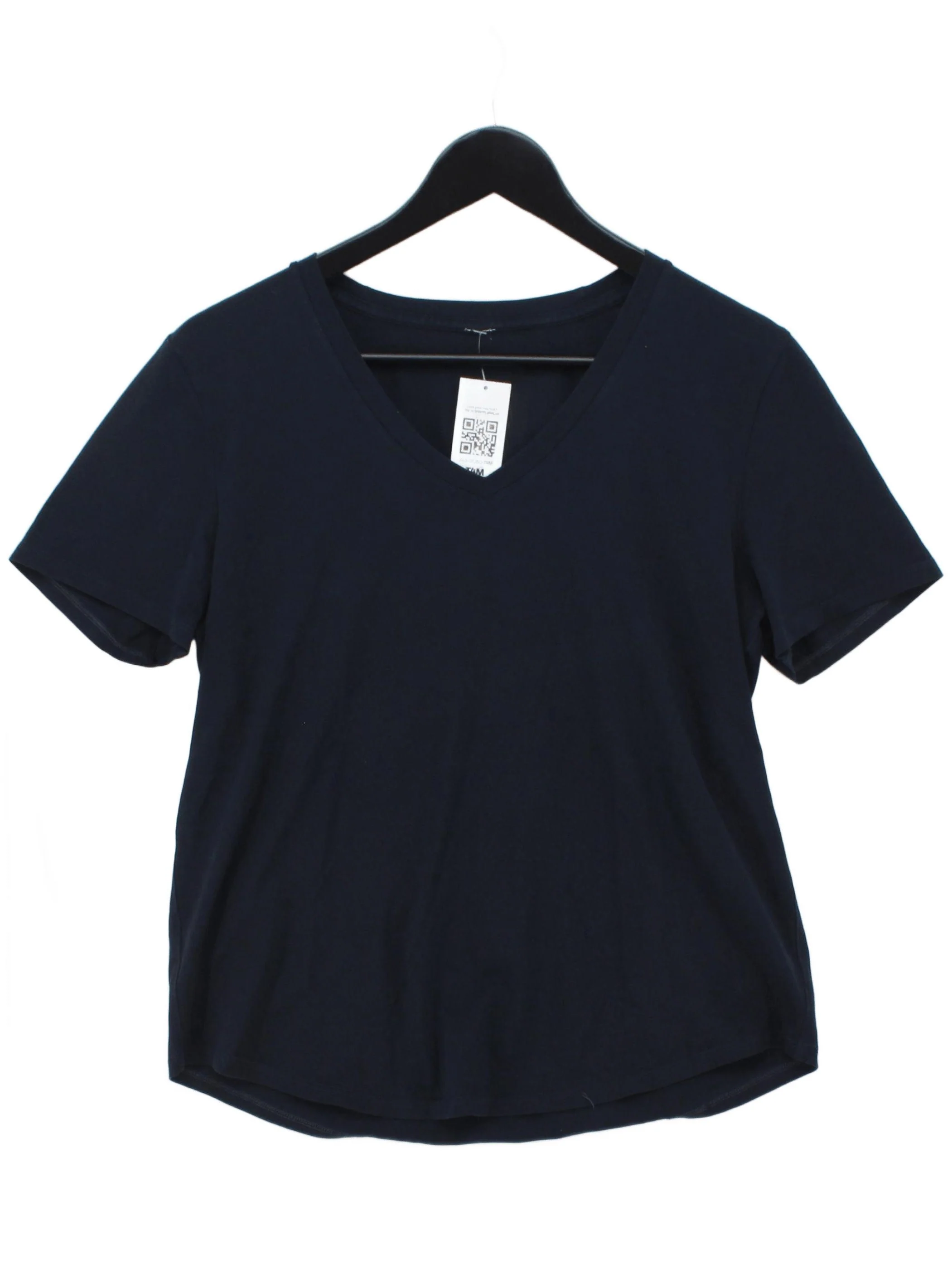 Lululemon Women's T-Shirt M Blue 100% Cotton Short Sleeve V-Neck Basic