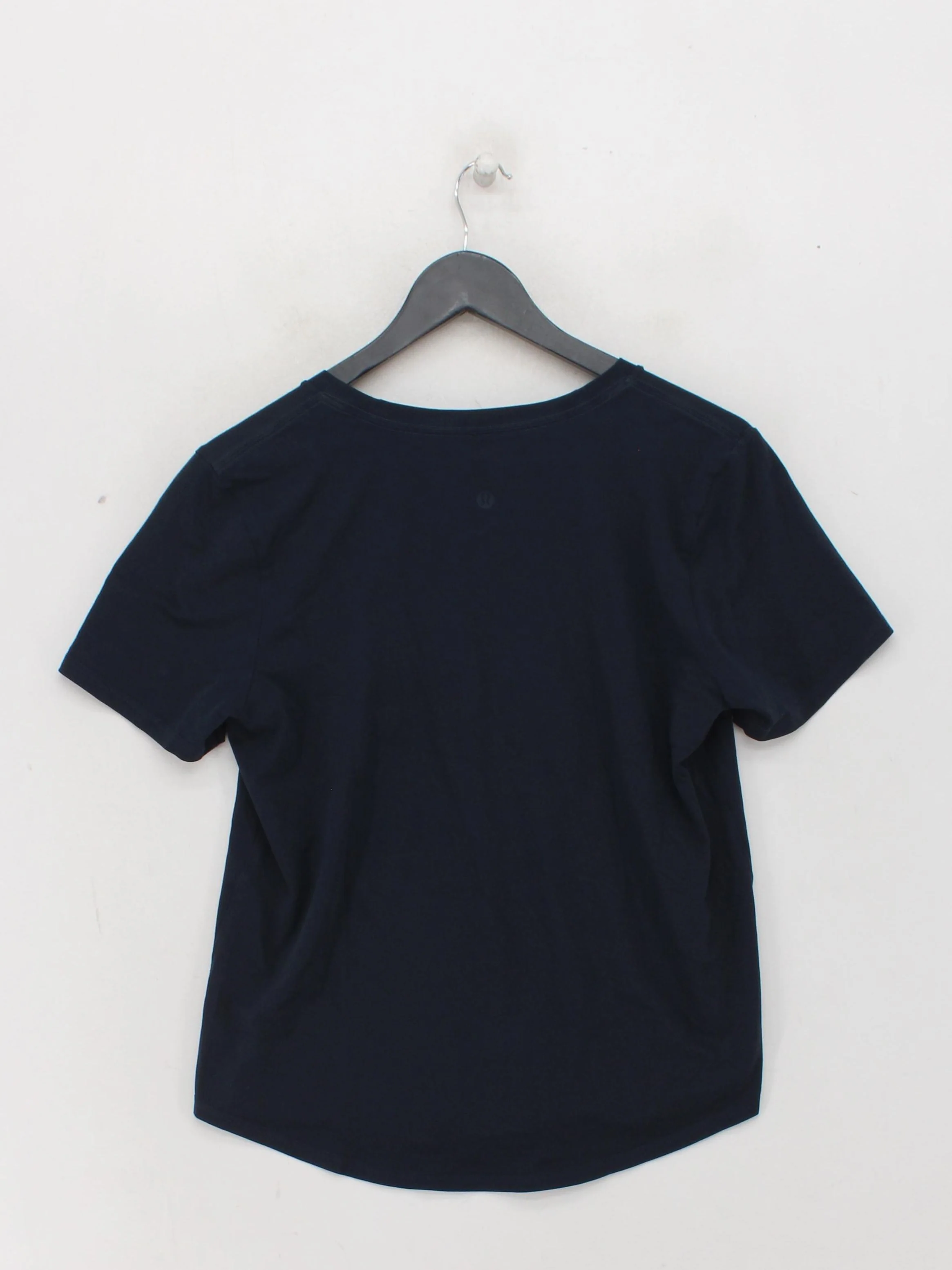 Lululemon Women's T-Shirt M Blue 100% Cotton Short Sleeve V-Neck Basic - Image 2