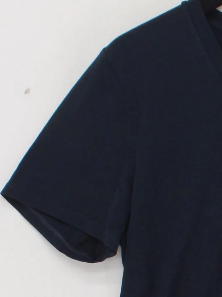 Lululemon Women's T-Shirt M Blue 100% Cotton Short Sleeve V-Neck Basic - Image 4