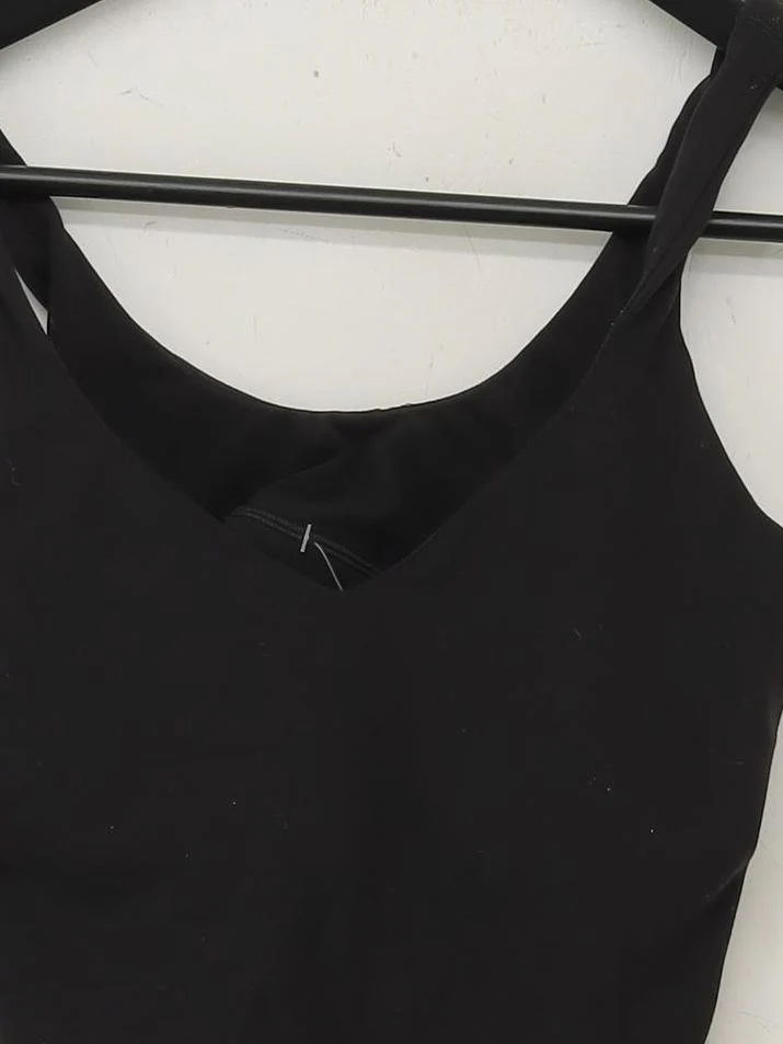 Lululemon Women's T-Shirt S Black 100% Other Sleeveless V-Neck Basic - Image 3