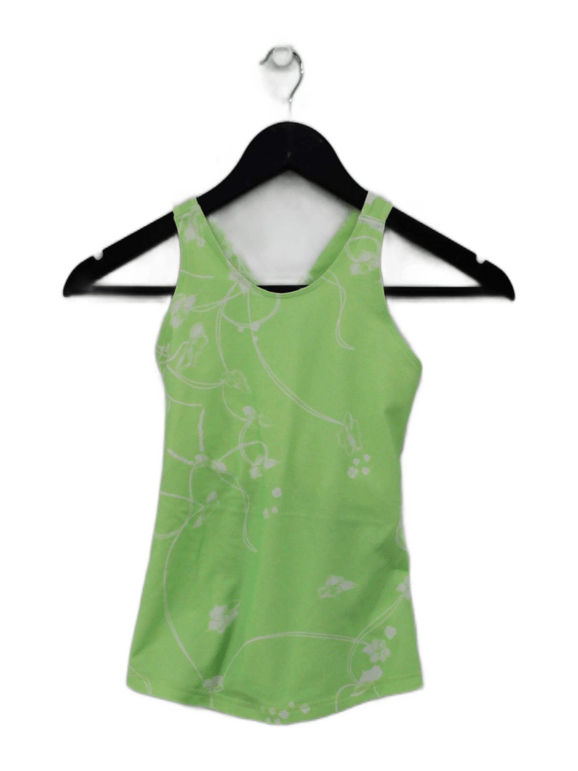 Lululemon Women's T-Shirt S Green Floral 100% Other Sleeveless Basic