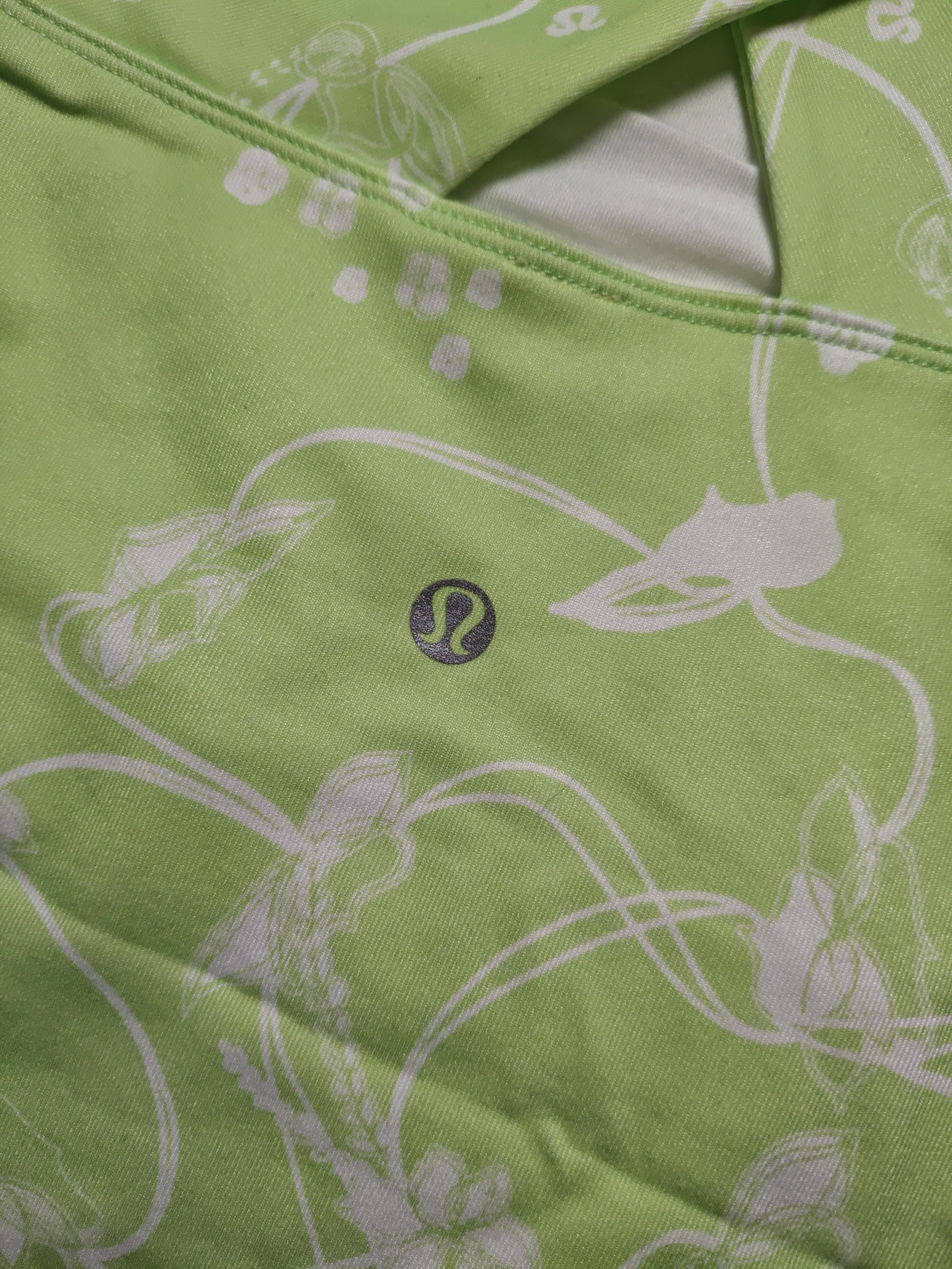 Lululemon Women's T-Shirt S Green Floral 100% Other Sleeveless Basic - Image 5