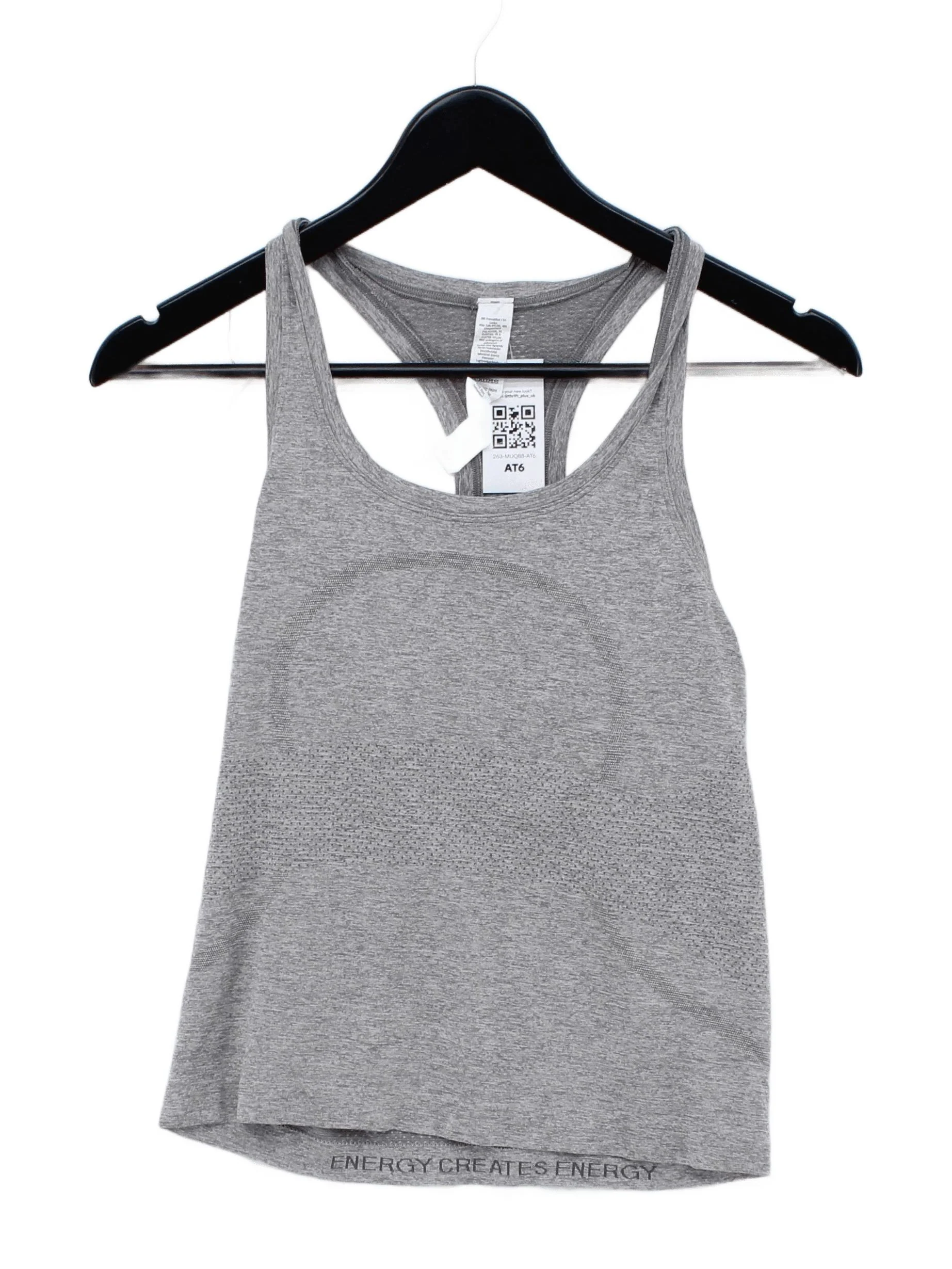 Lululemon Women's T-Shirt S Grey Nylon with Polyester, Elastane Sleeveless Basic