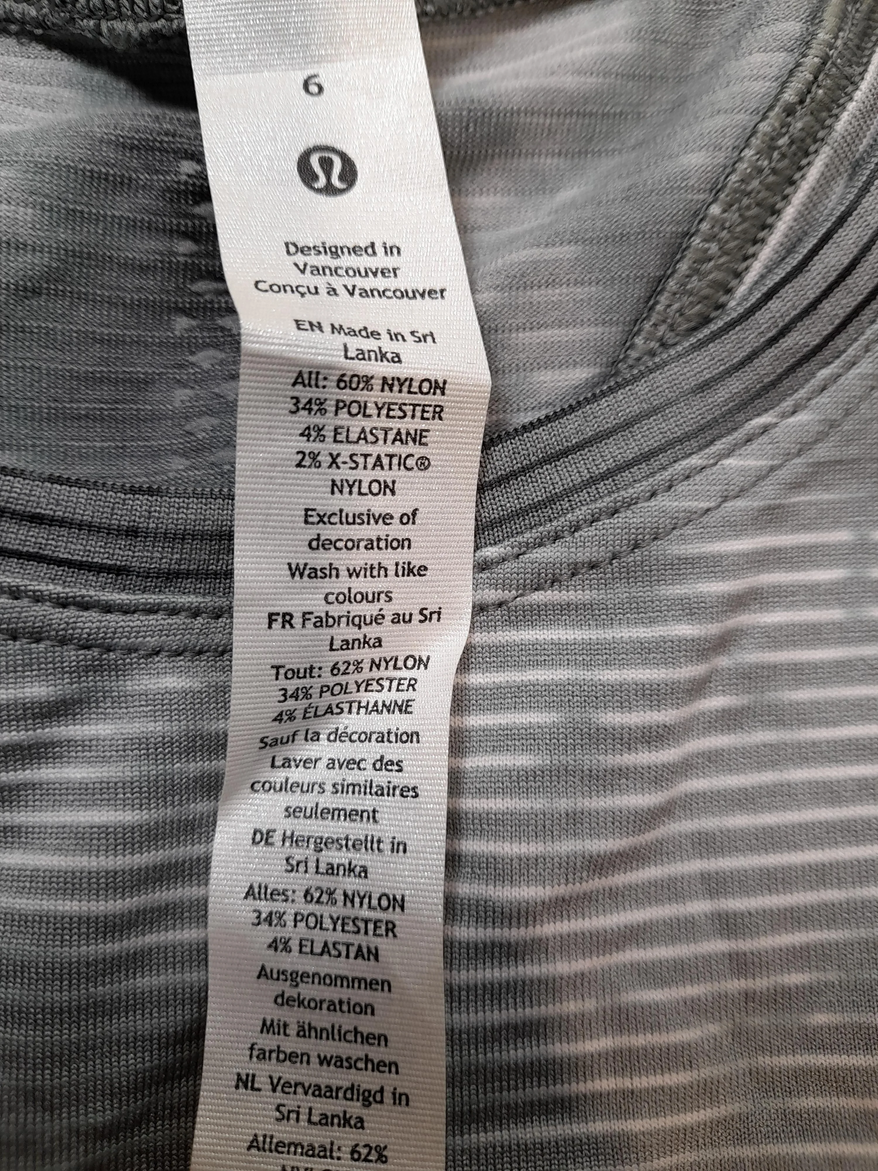 Lululemon Women's T-Shirt UK 10 Grey Nylon with Polyester, Elastane Basic - Image 6