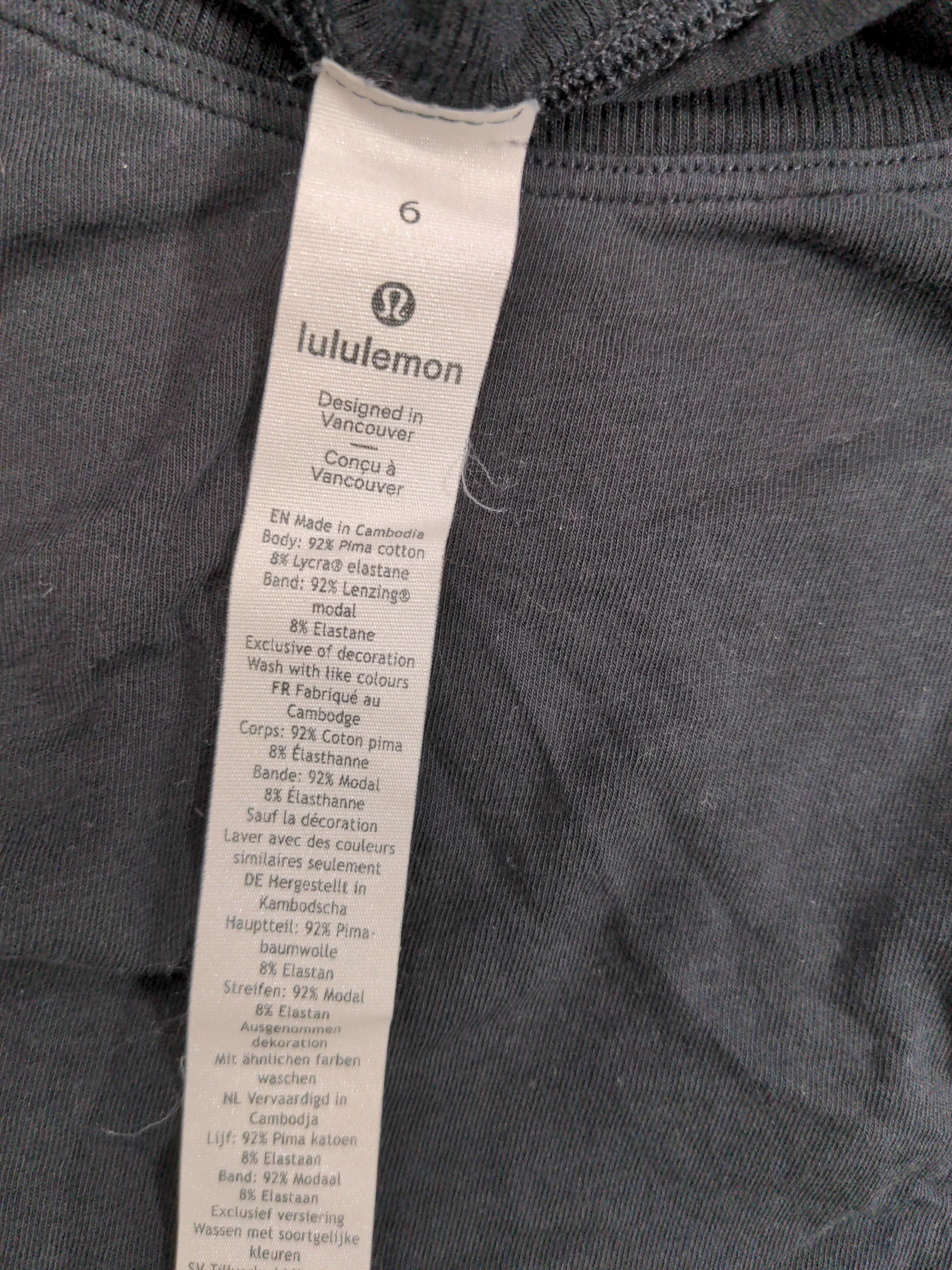 Lululemon Women's T-Shirt UK 6 Black Cotton with Elastane, Lyocell Modal Basic - Image 7