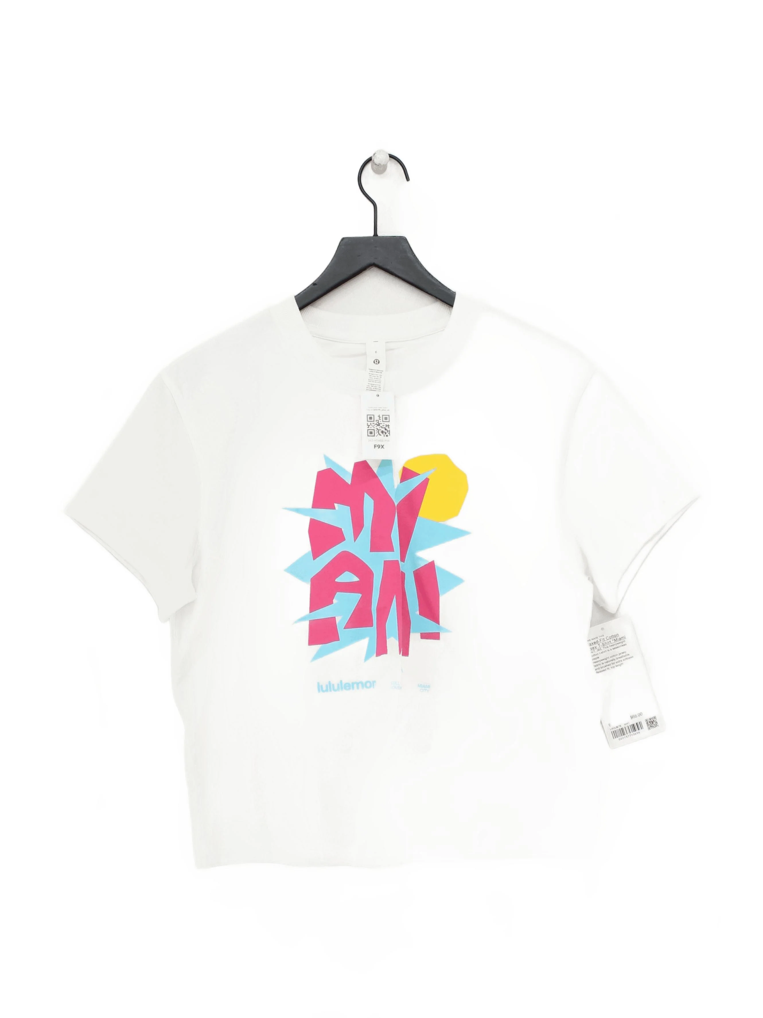Lululemon Women's T-Shirt UK 6 White Cotton with Elastane Basic New with tags