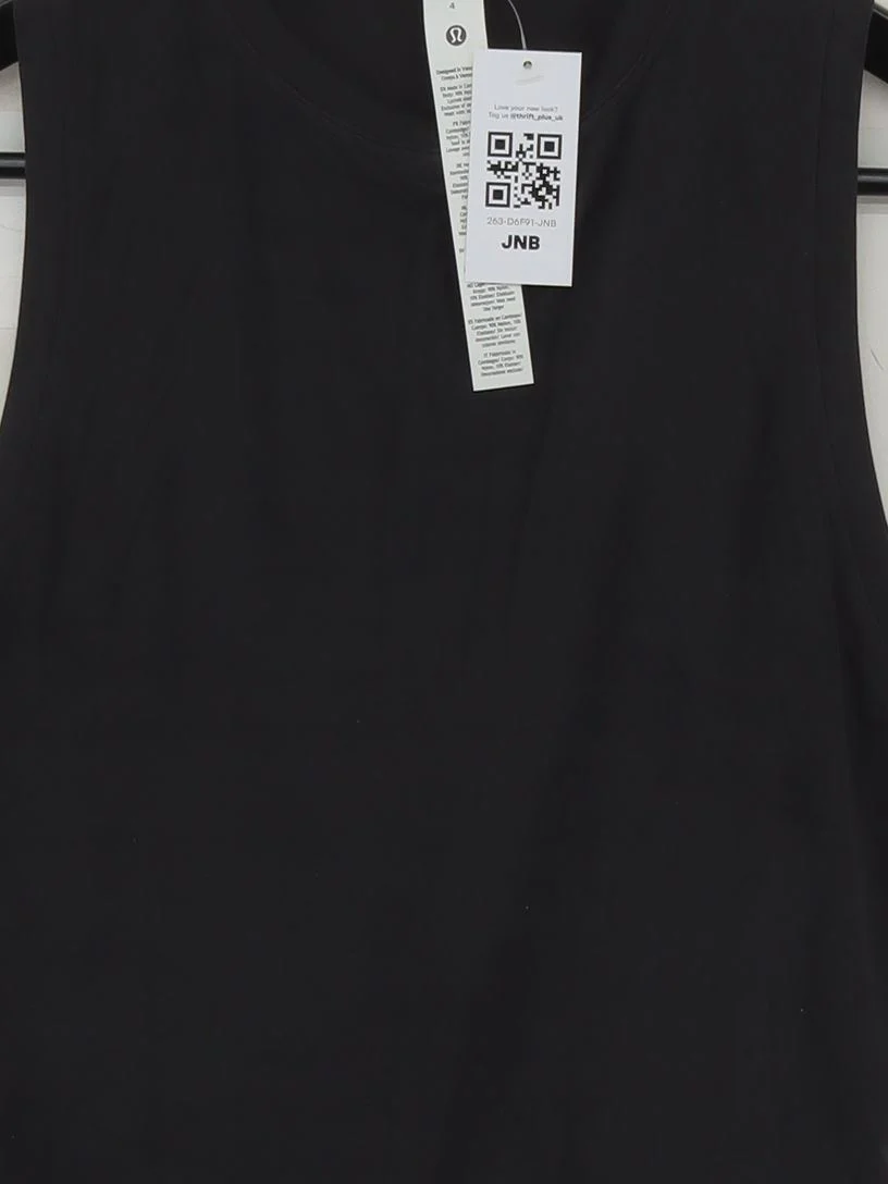 Lululemon Women's T-Shirt UK 8 Black Nylon with Elastane Sleeveless Basic - Image 3