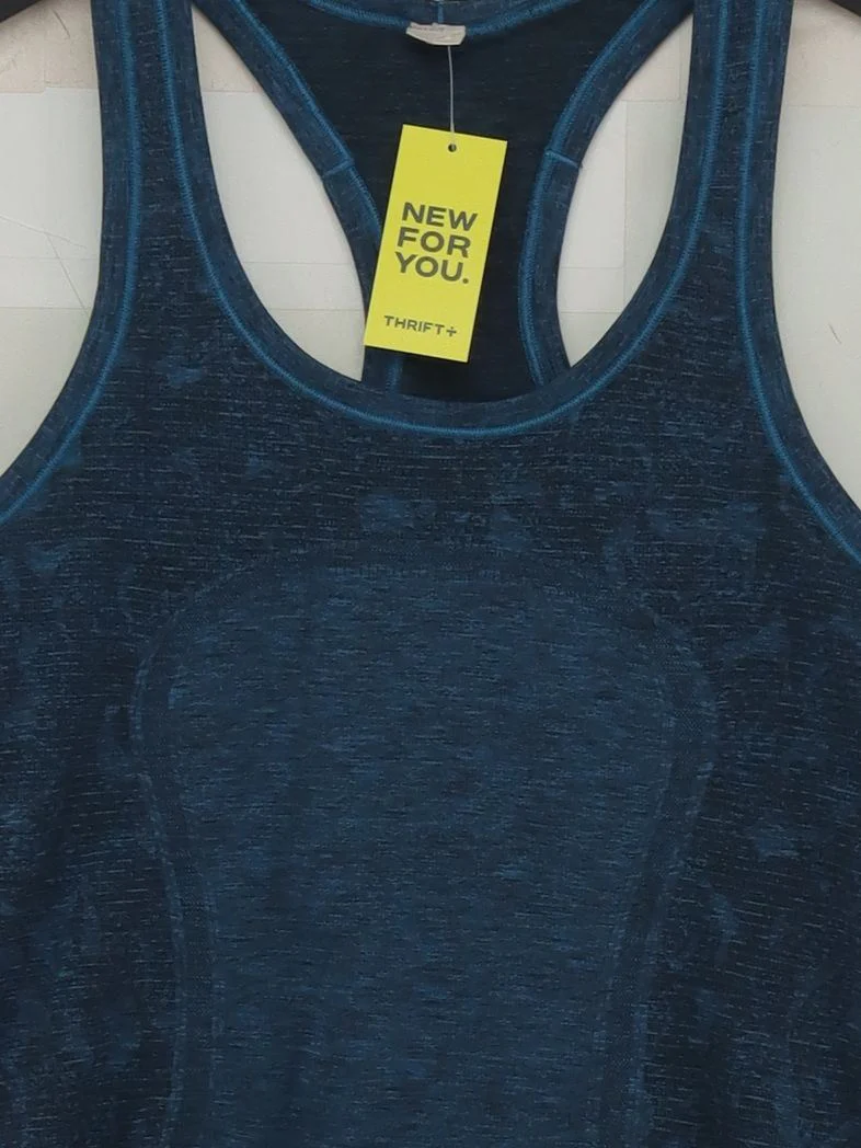 Lululemon Women's T-Shirt UK 8 Blue Nylon with Elastane Sleeveless Basic - Image 3
