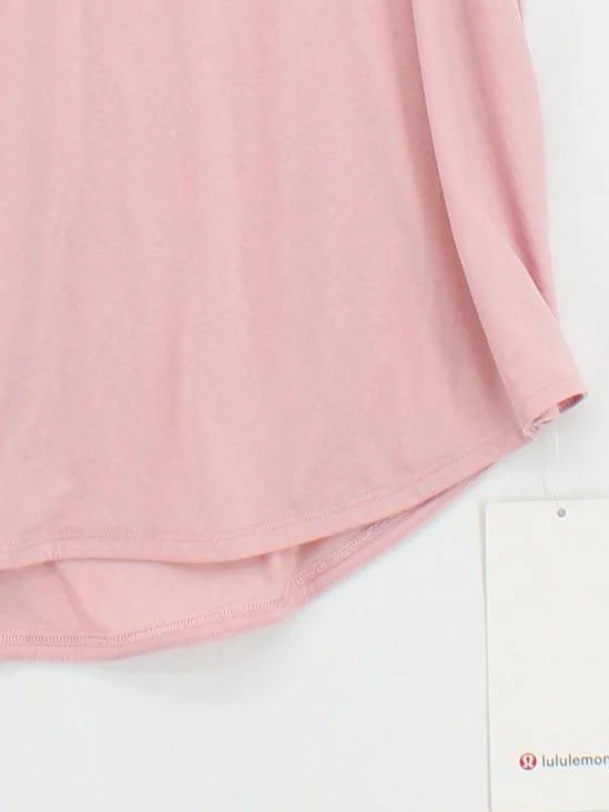 Lululemon Women's T-Shirt XL Pink Polyester with Spandex Basic New with tags - Image 4