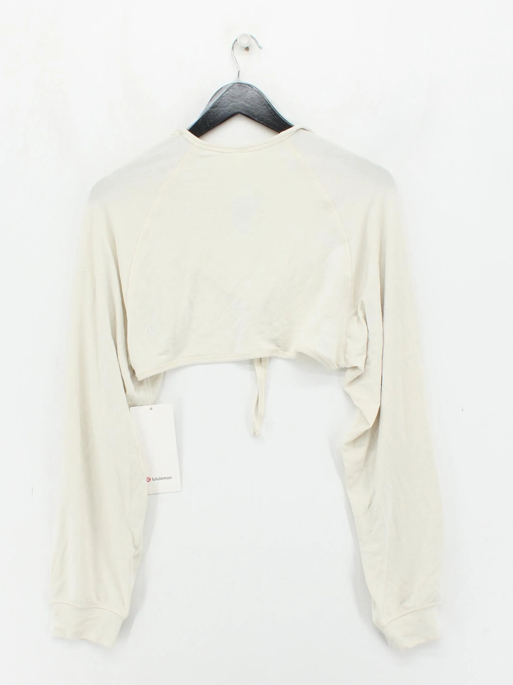 Lululemon Women's Top L Cream Lyocell Modal with Elastane Cropped New with tags - Image 2