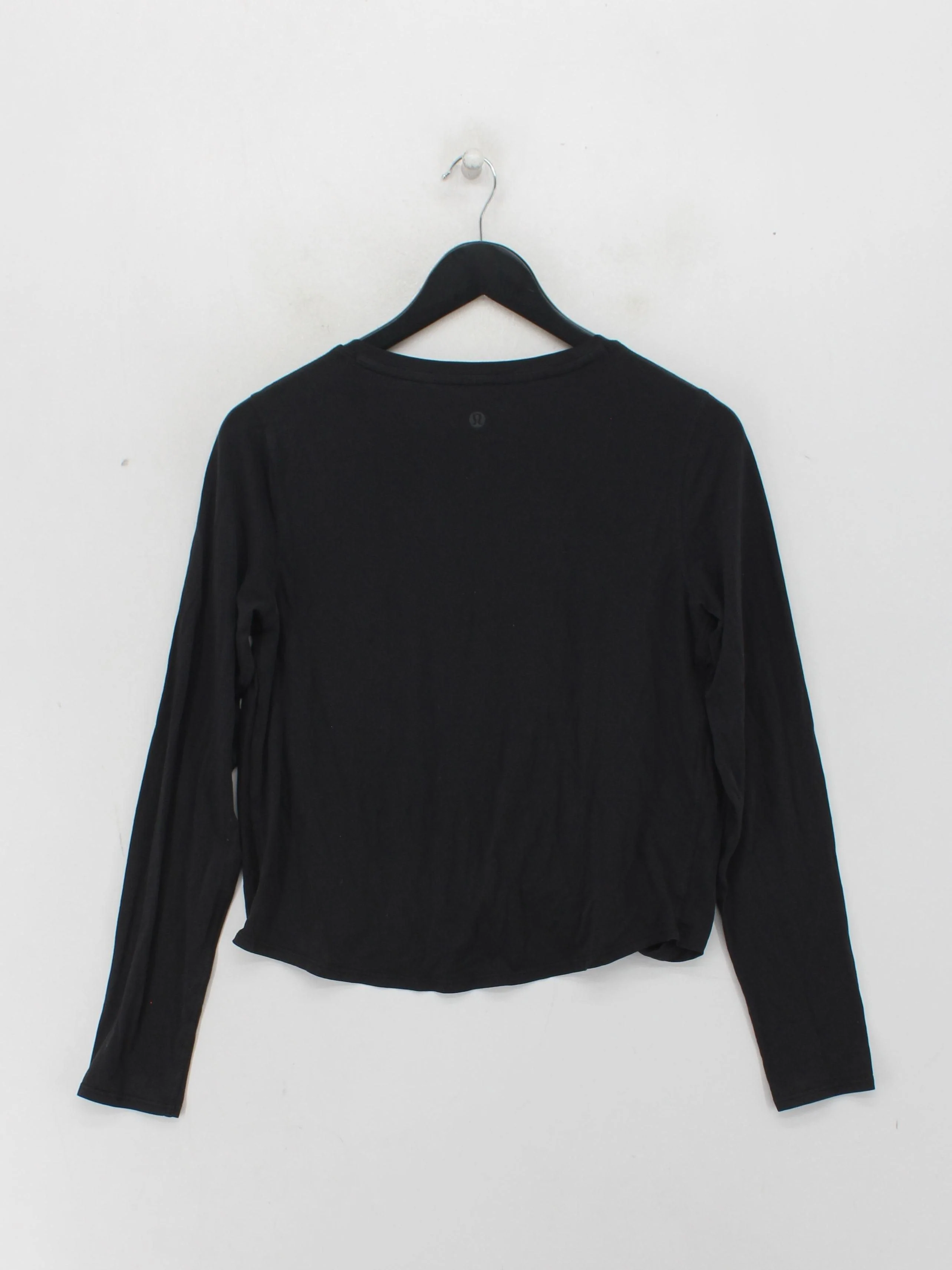 Lululemon Women's Top S Black 100% Other Long Sleeve Round Neck Cropped - Image 2