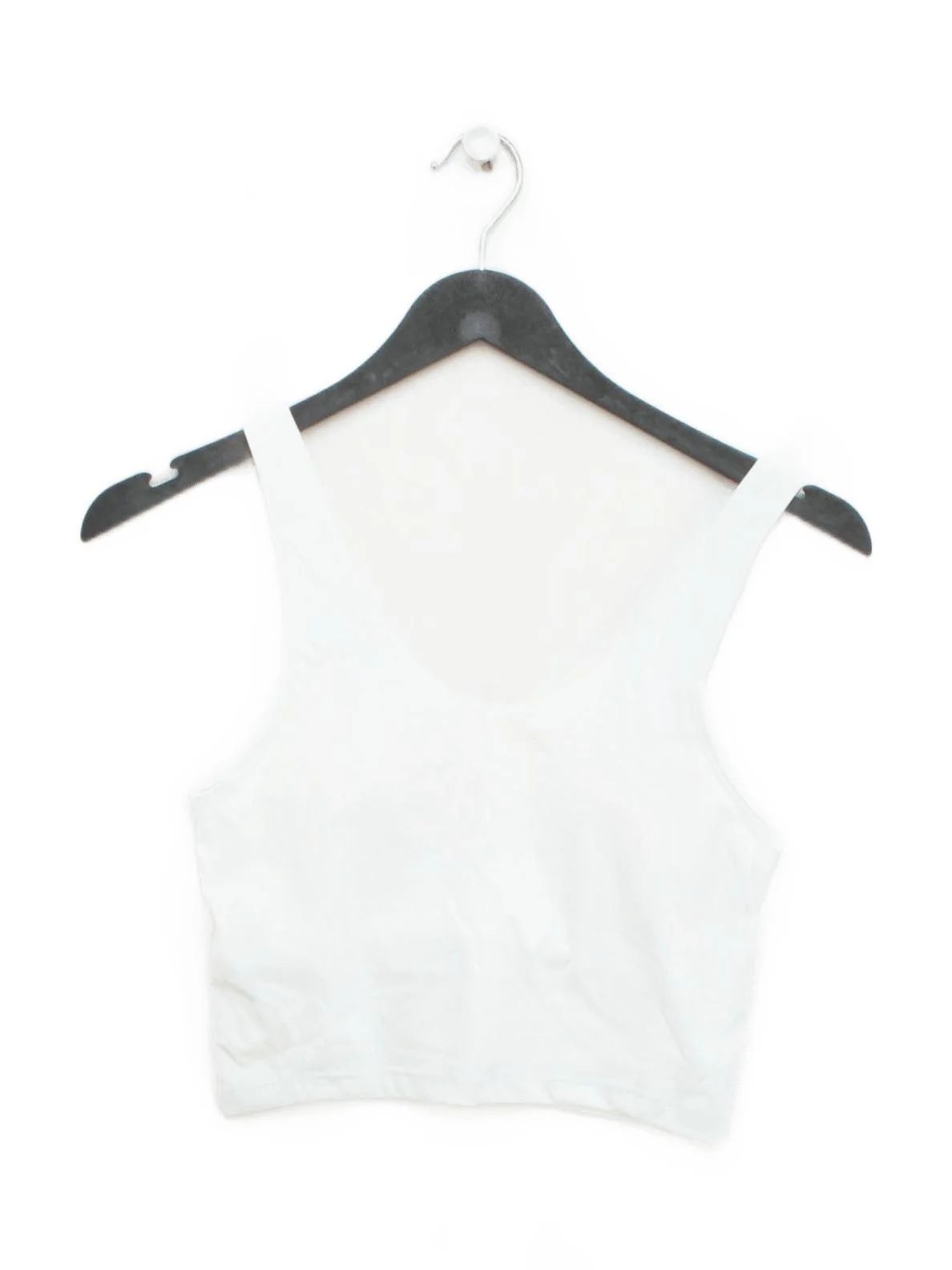 Lululemon Women's Top UK 8 White Nylon with Spandex Cropped