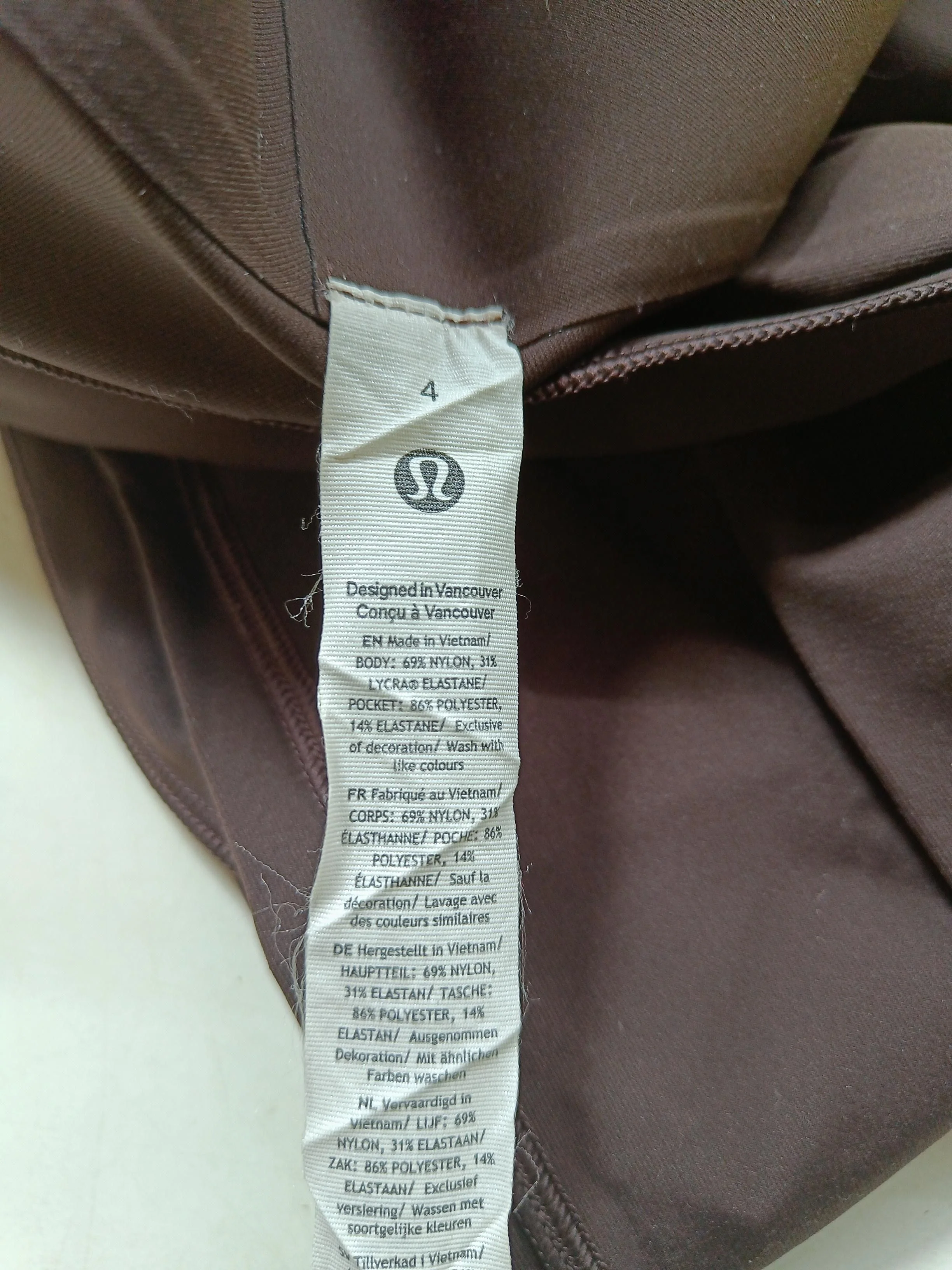 Lululemon Women's Trousers UK 8 Brown Nylon with Elastane Straight Sweatpants - Image 6
