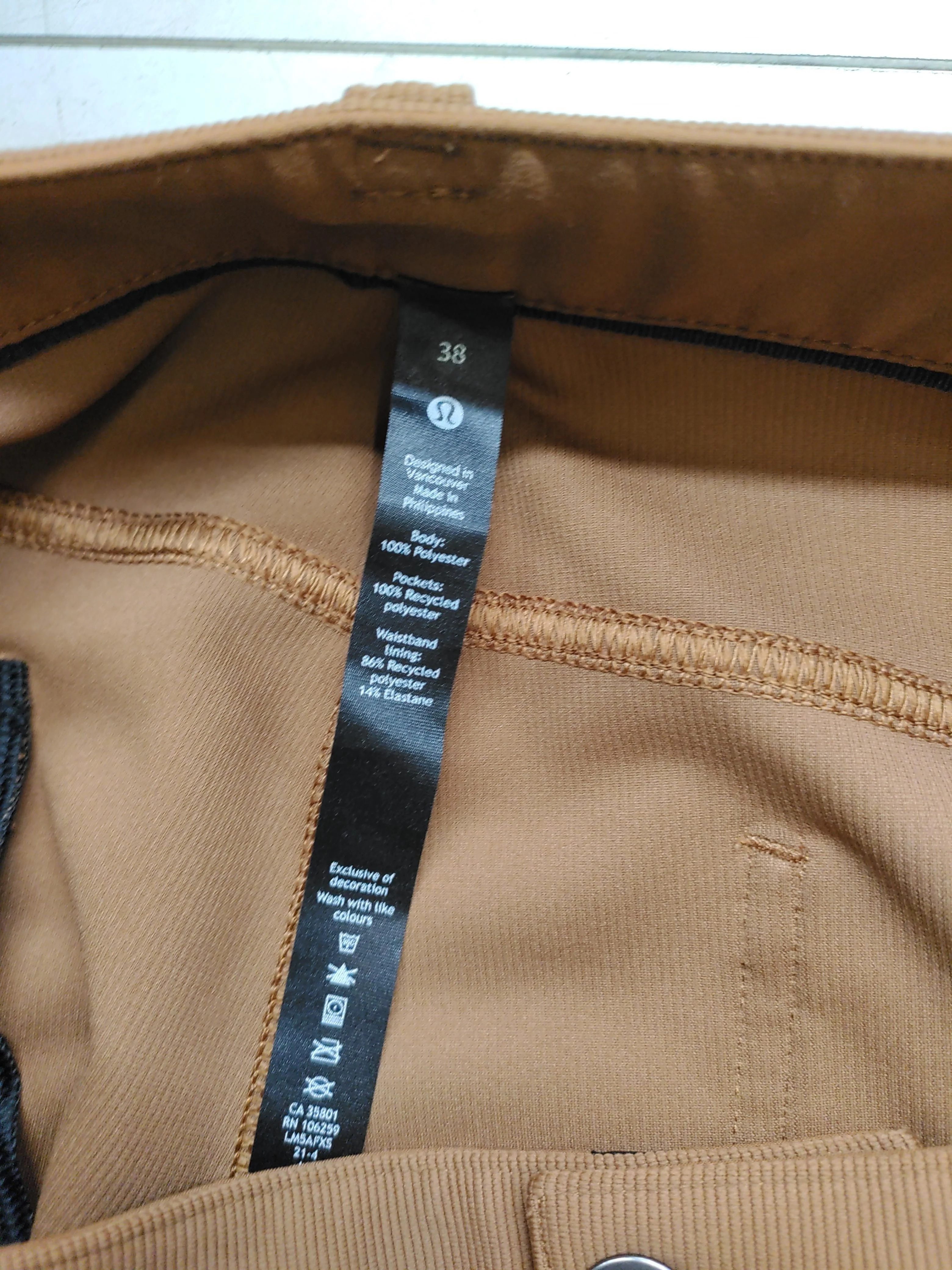 Lululemon Women's Trousers W 38 in Tan Polyester with Elastane Straight Chino - Image 5