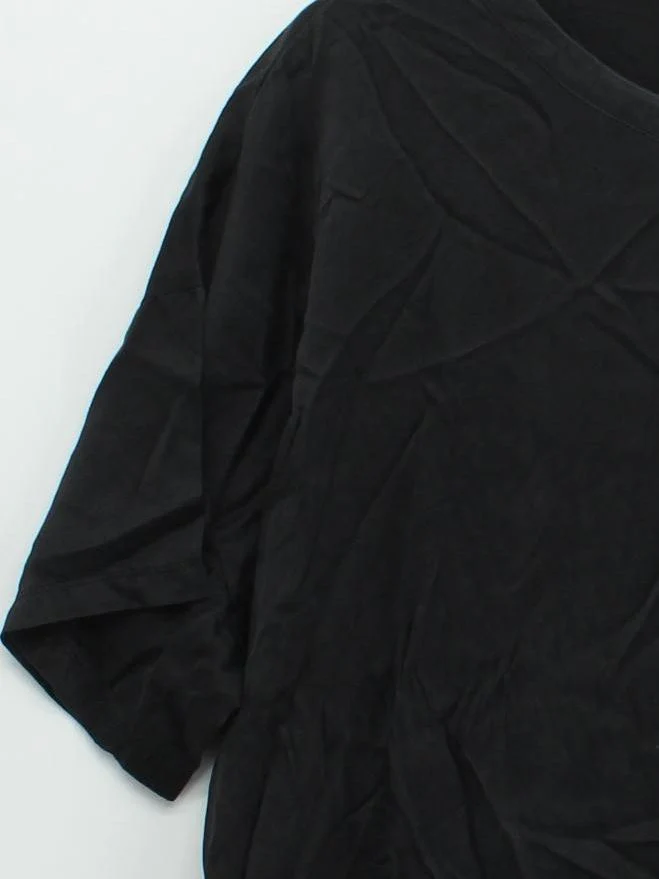 LUNYA Women's Top L Black 100% Silk Short Sleeve Round Neck Basic - Image 4