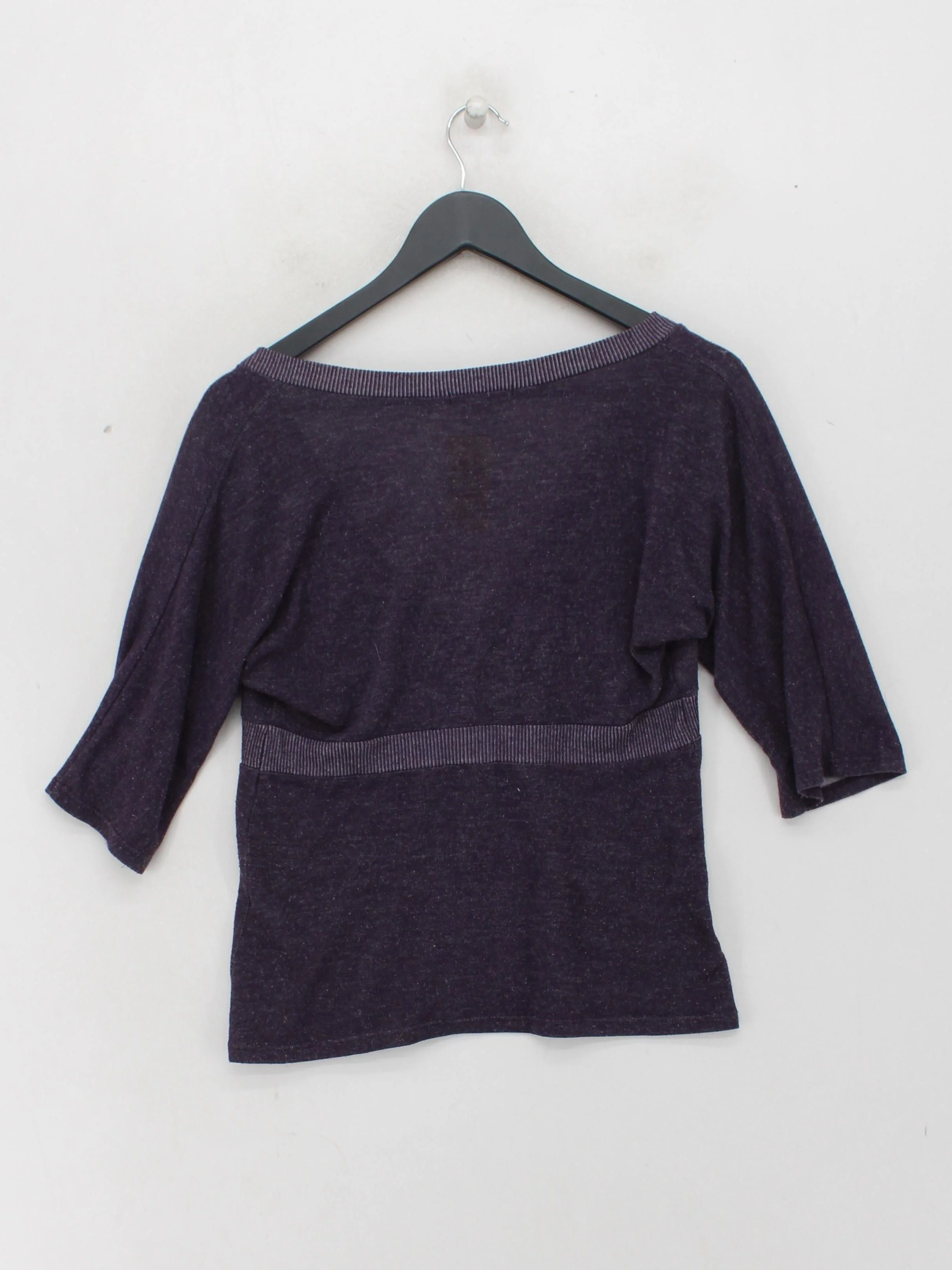 Lux Women's Top M Purple Rayon with Polyester 3/4 Sleeve V-Neck Basic - Image 2