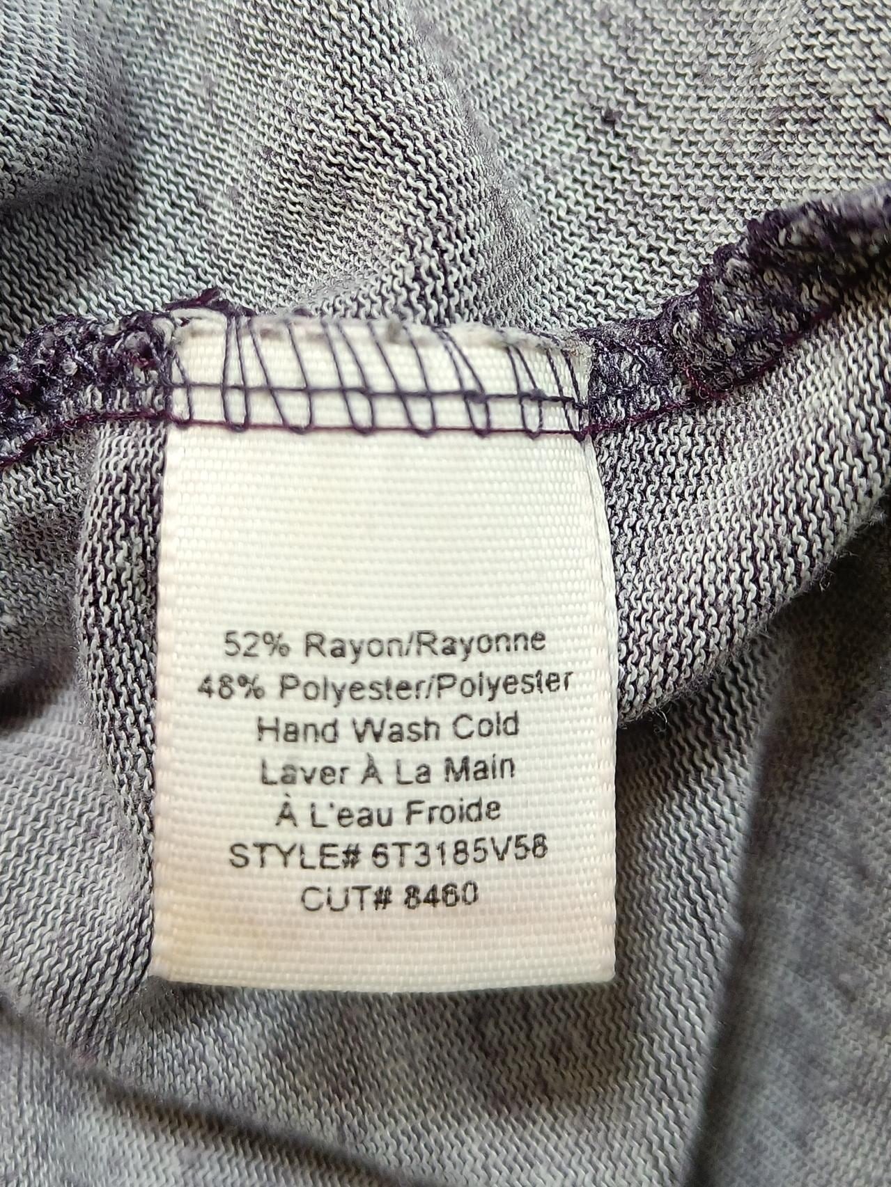 Lux Women's Top M Purple Rayon with Polyester 3/4 Sleeve V-Neck Basic - Image 7