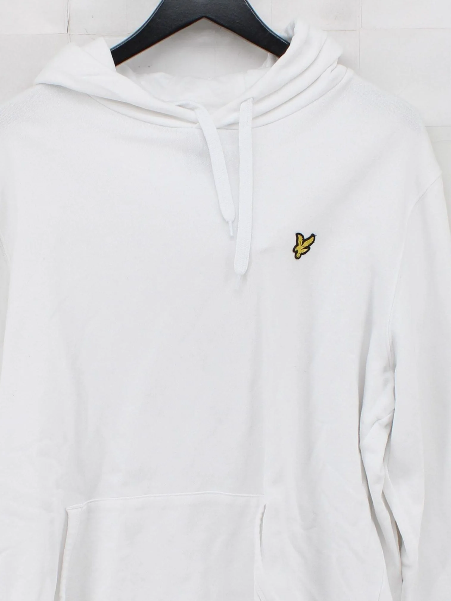 Lyle & Scott Men's Hoodie L White 100% Cotton Pullover - Image 3