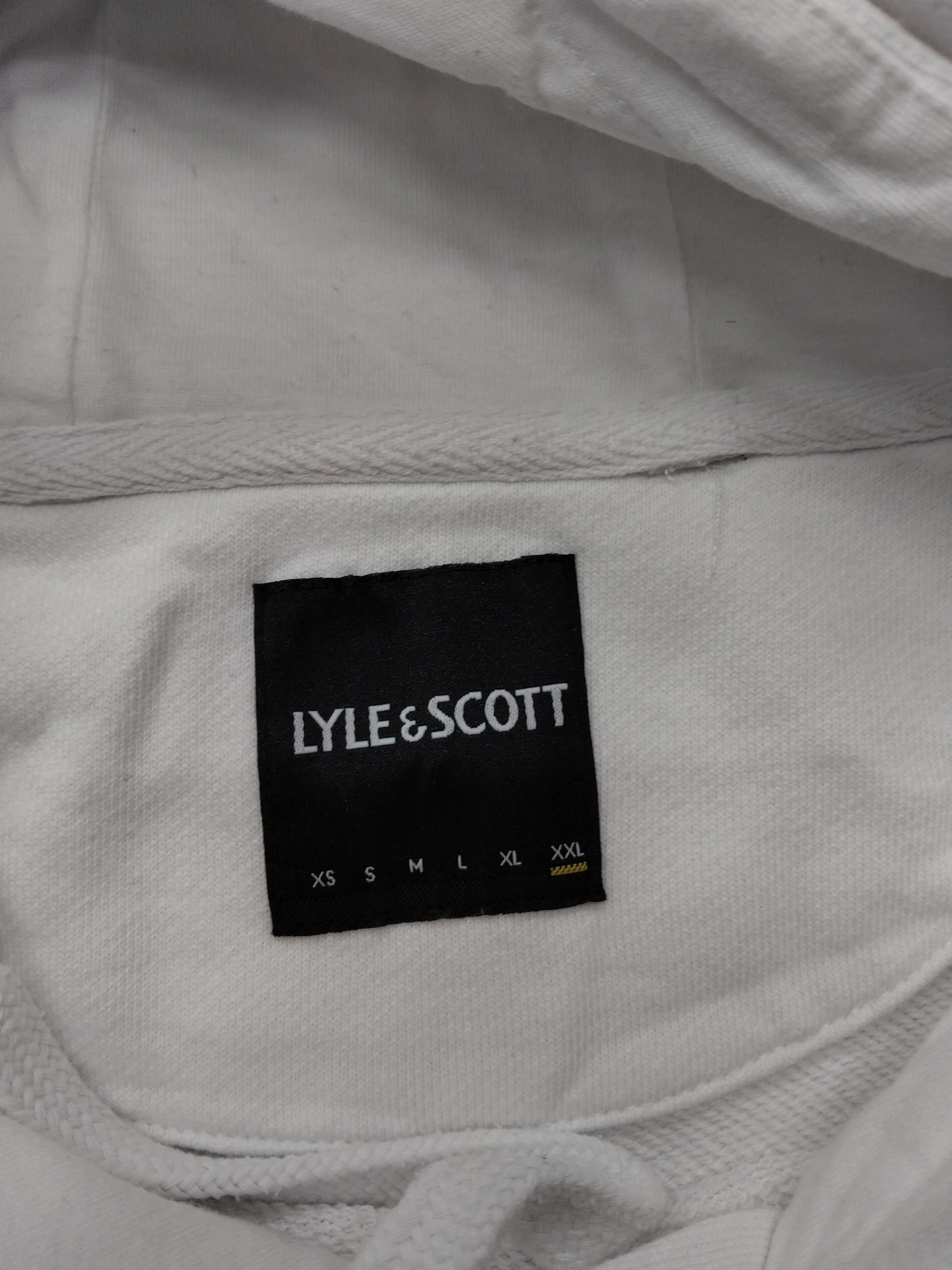 Lyle & Scott Men's Hoodie L White 100% Cotton Pullover - Image 5
