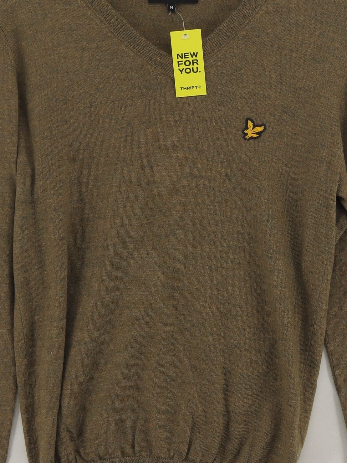 Lyle & Scott Men's Jumper M Green 100% Wool V-Neck Pullover - Image 3