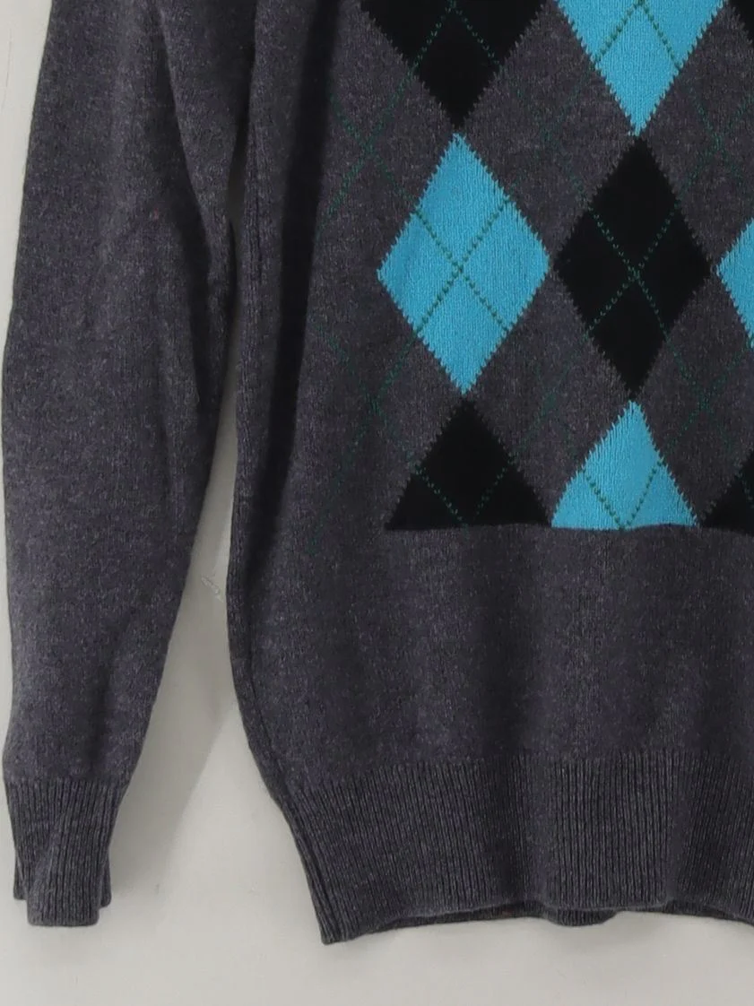 Lyle & Scott Men's Jumper M Grey Argyle 100% Other Round Neck Pullover - Image 4