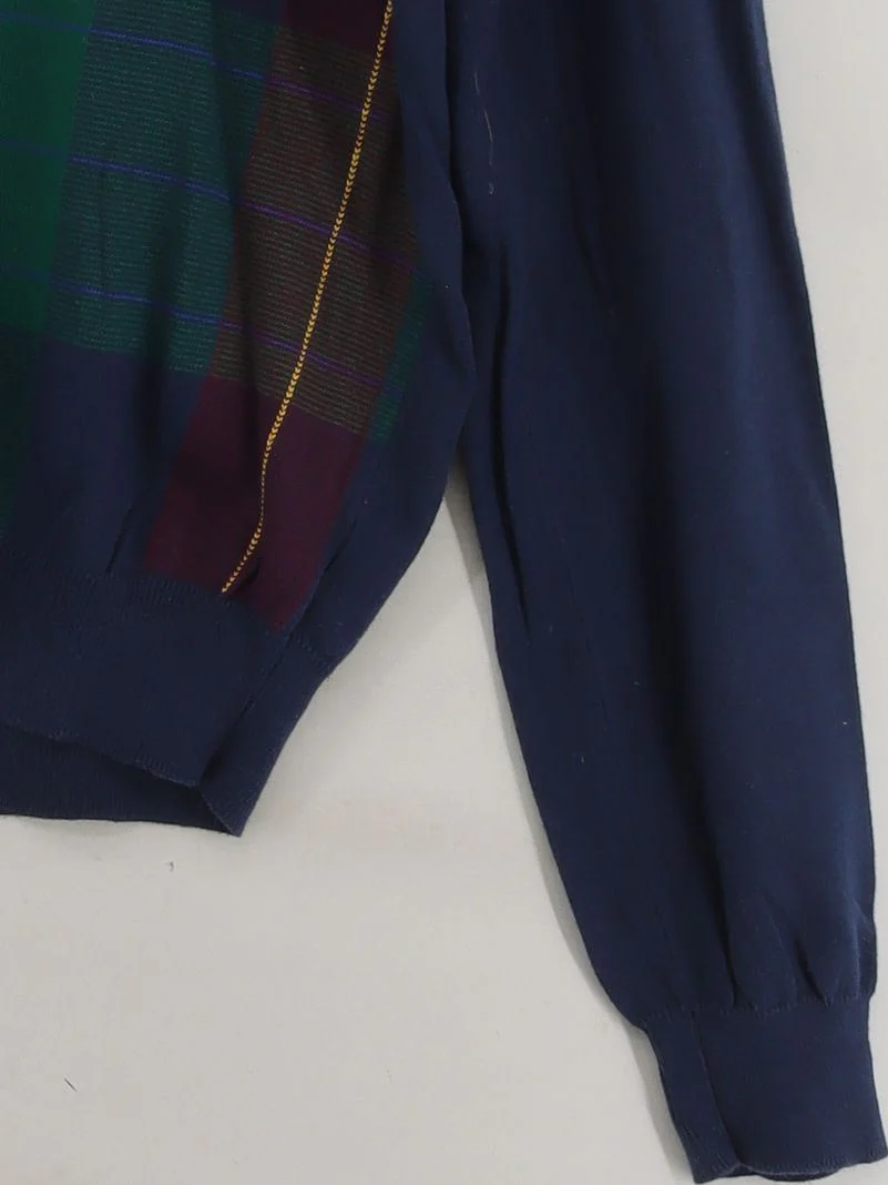 Lyle & Scott Men's Jumper M Multi Checkered 100% Cotton V-Neck Pullover - Image 4
